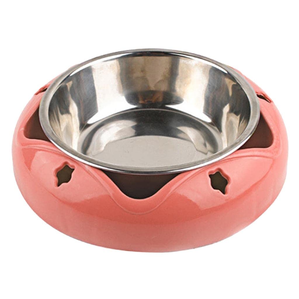 Stainless Steel Pet Bowl for Dogs & Cats - Durable Travel & Home Food Dish - Non-Slip Puppy Feeding Bowl for Indoor & Outdoor Use (Red) - Perfect for Camping, Hiking and Daily Meals