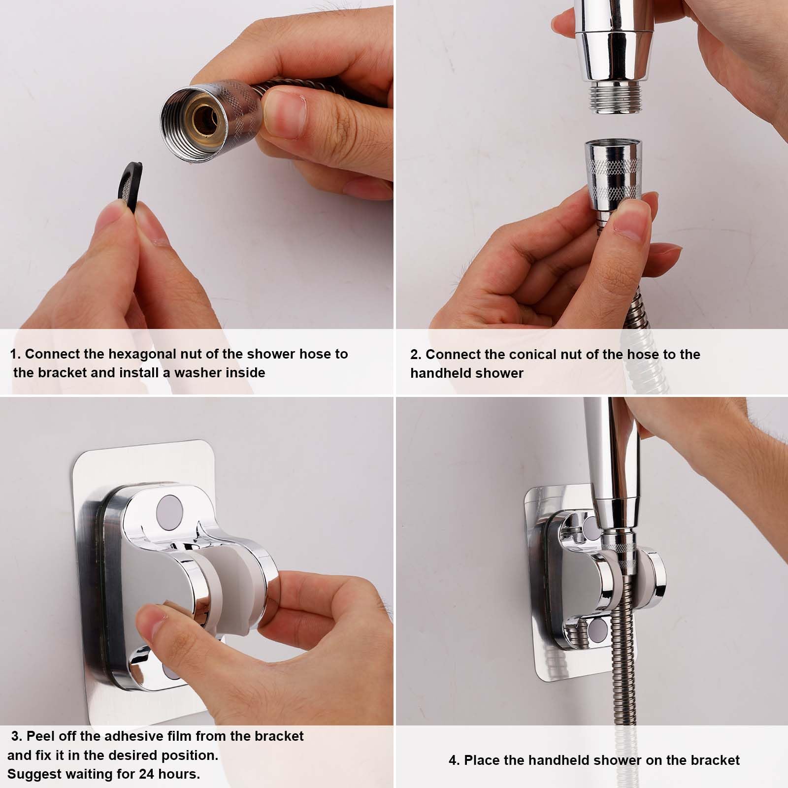 High Pressure RV Shower Head with 59in Hose - 4 Mode Water Saving Handheld Shower Head with Adhesive Bracket & Filter for Campers, Trailers & Bathrooms | Perfect for RV Living, Camping & Water Conservation