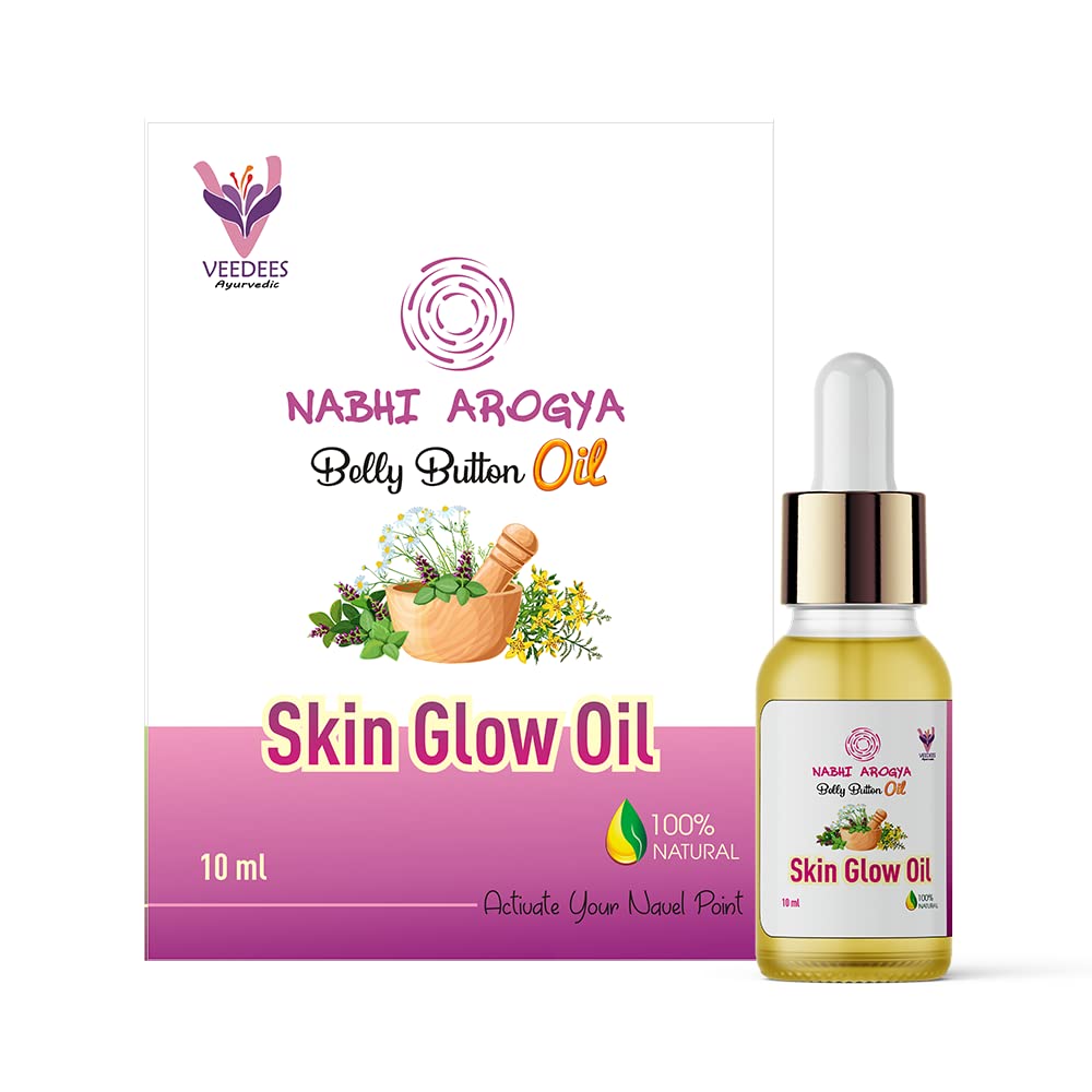 VEEDEES Nabhi Arogya Ayurvedic Belly Button Oil for Glowing Skin & Healthy Skin Care | Cold Pressed Essential Oil | 10ML Natural Skin Nourishment | Perfect for Daily Ayurvedic Beauty Routine & Relaxation