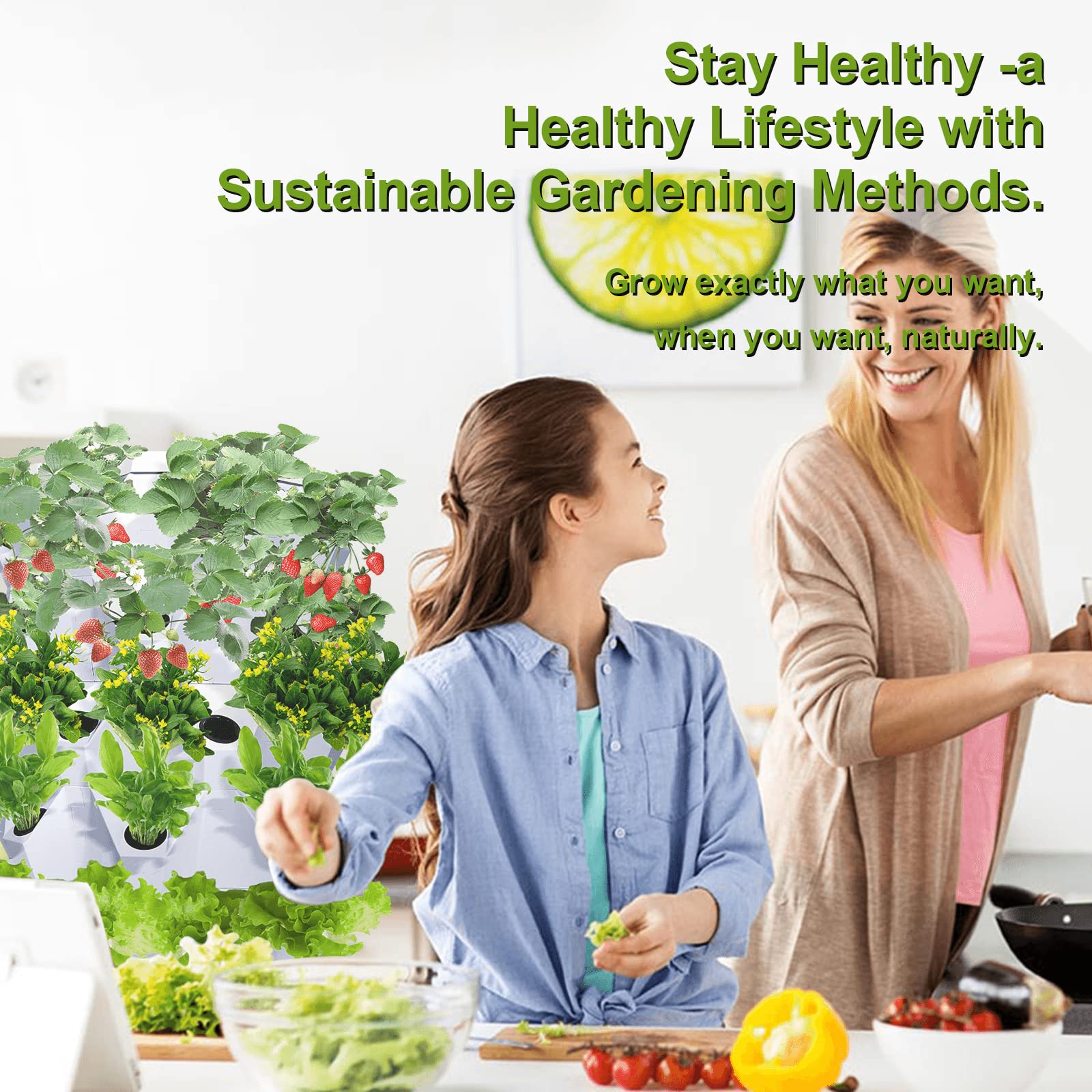 40-Pot Hydroponic Tower System - Indoor/Outdoor Aeroponics Grow Kit for Herbs, Vegetables & Fruits - Includes Pump, Adapter, Seedling Tray & Net Pots - Perfect for Home Gardening, Urban Farming & Sustainable Agriculture