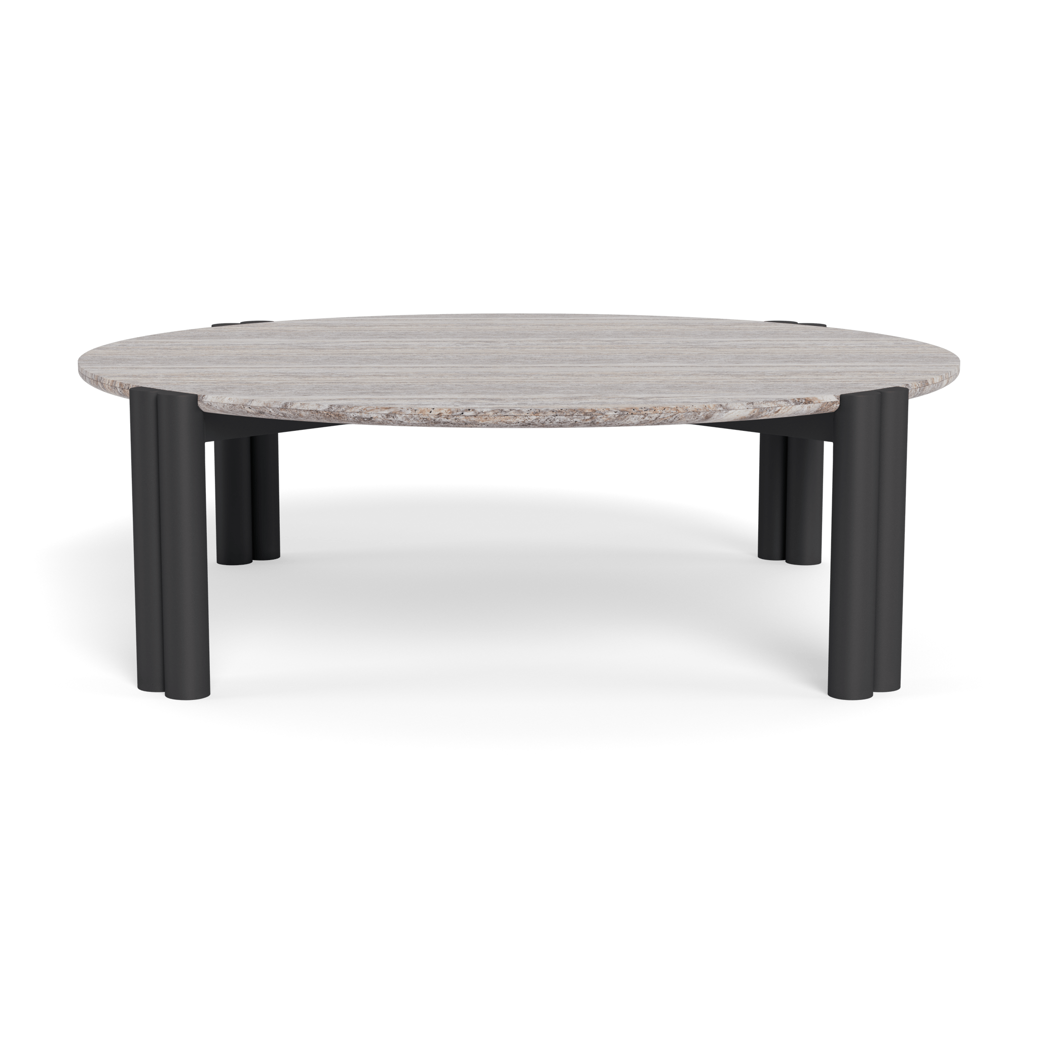 Modern Round Aluminum Coffee Table - Lightweight & Durable Indoor/Outdoor Living Room Center Table for Patio, Lounge, or Garden Decor