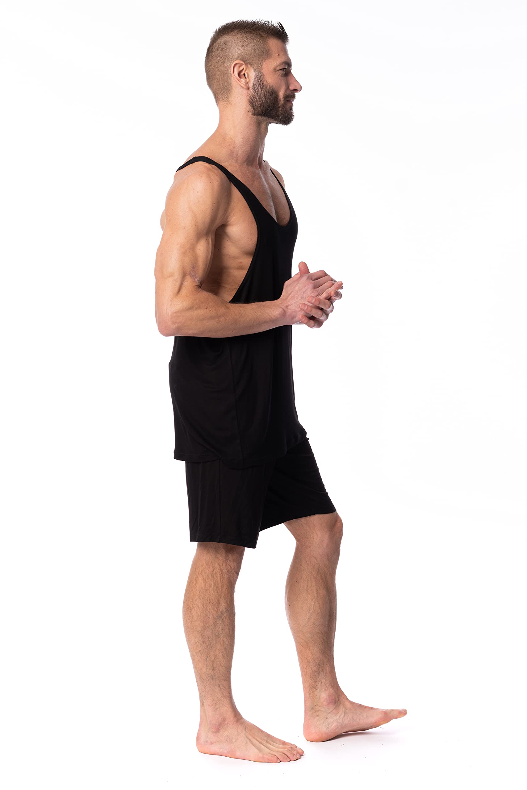AMERICAN HEAVEN Men's 5 Pack Moisture Wicking Y-Back Muscle Tank Tops - Breathable Stringer Workout Shirts for Gym, Running & Athletic Training