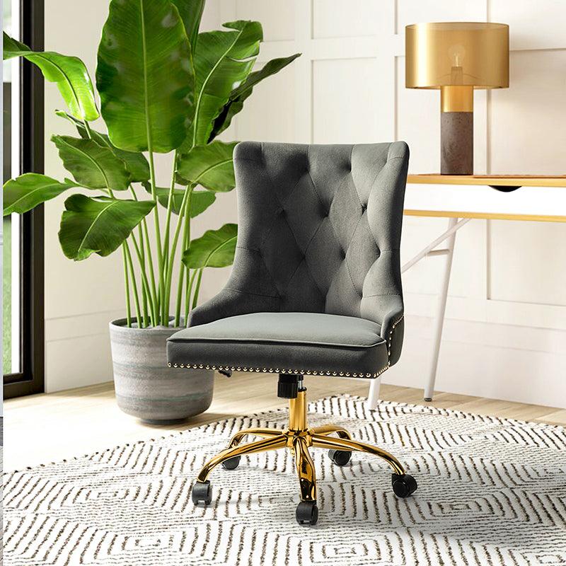 Adega Velvet Adjustable Office Chair - Ergonomic Desk Chair with Lumbar Support for Home Office, Gaming & Workspace - Comfortable Swivel Computer Chair for Long Hours Sitting