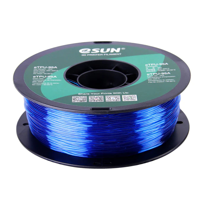 eSun TPU 95A Flexible 3D Printing Filament 1.75mm 1kg Roll - High Strength, Durable & Flexible Material for Professional 3D Printers - Perfect for Phone Cases, Wearables & Industrial Prototypes
