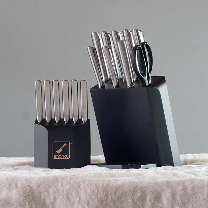 16-Piece High Carbon Stainless Steel Kitchen Knife Set with Wooden Block - Professional Chef Knives for Cooking, Slicing, Dicing - Perfect for Home Kitchens, Restaurants & Culinary Gifts