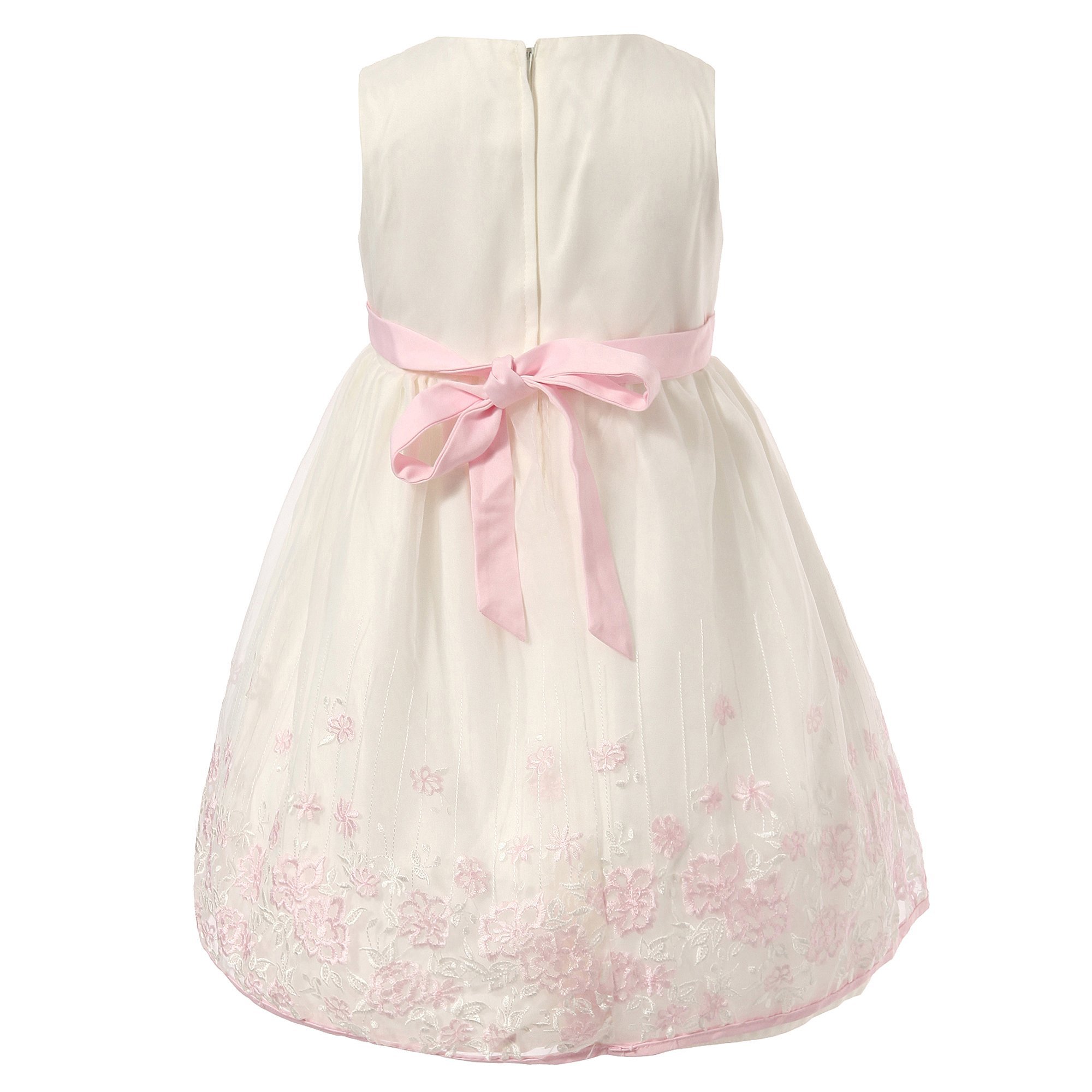 Richie House Girls' Floral Embroidered Pink Dress RH0817 - Perfect for Birthday Parties, School Events & Special Occasions