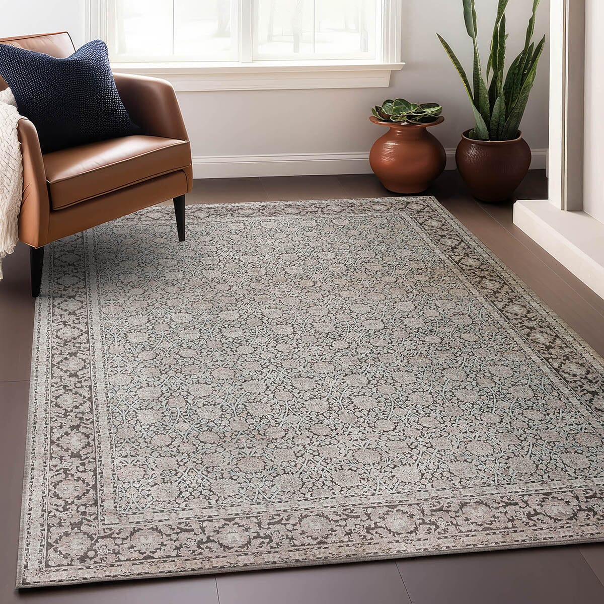 Dalyn Vizcia VZ1 Rug - Soft Gray Area Rug for Living Room, Bedroom, Office | Non-Slip, Stain-Resistant, Easy to Clean | Perfect for Home Decor and Cozy Spaces