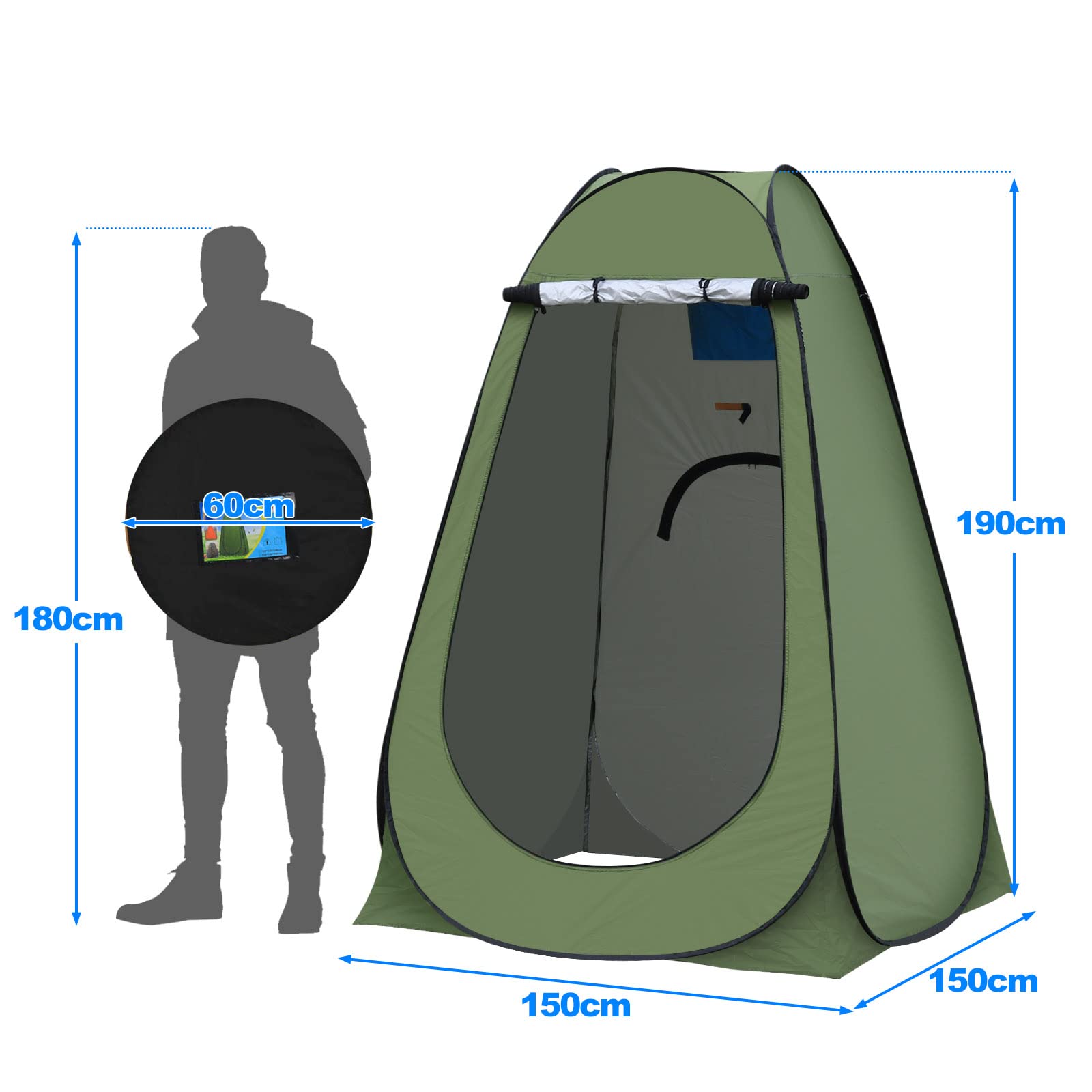 Portable Pop Up Privacy Tent for Camping - Instant Outdoor Shower & Changing Room, Waterproof Rain Shelter with Carry Bag for Beach, Hiking, Fishing & Picnics | Perfect for Dressing, Toilet & Privacy Needs
