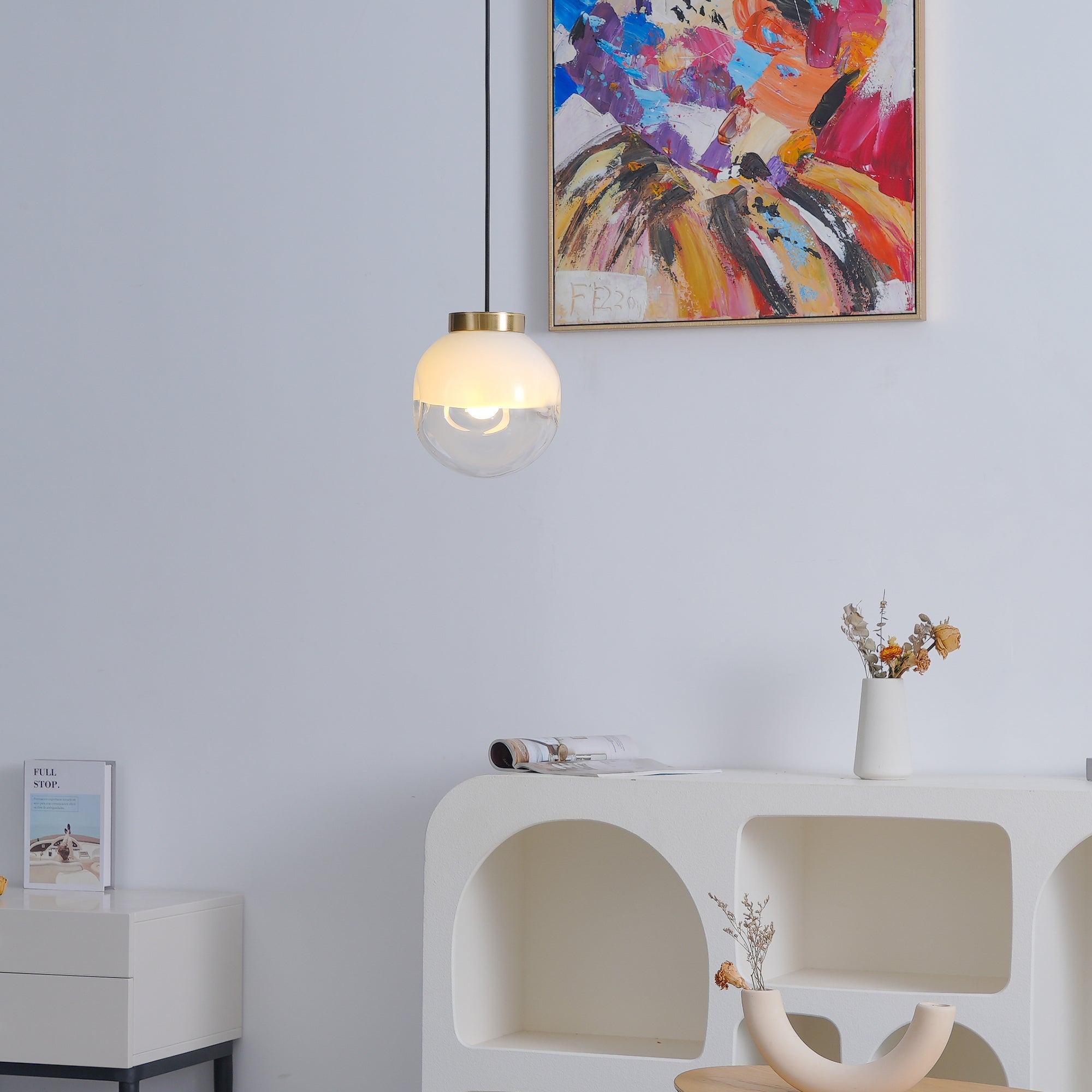Ecar Pendant Lamp - Modern Hanging Light Fixture for Living Room, Bedroom & Kitchen - Energy Efficient LED Ceiling Light with Adjustable Height