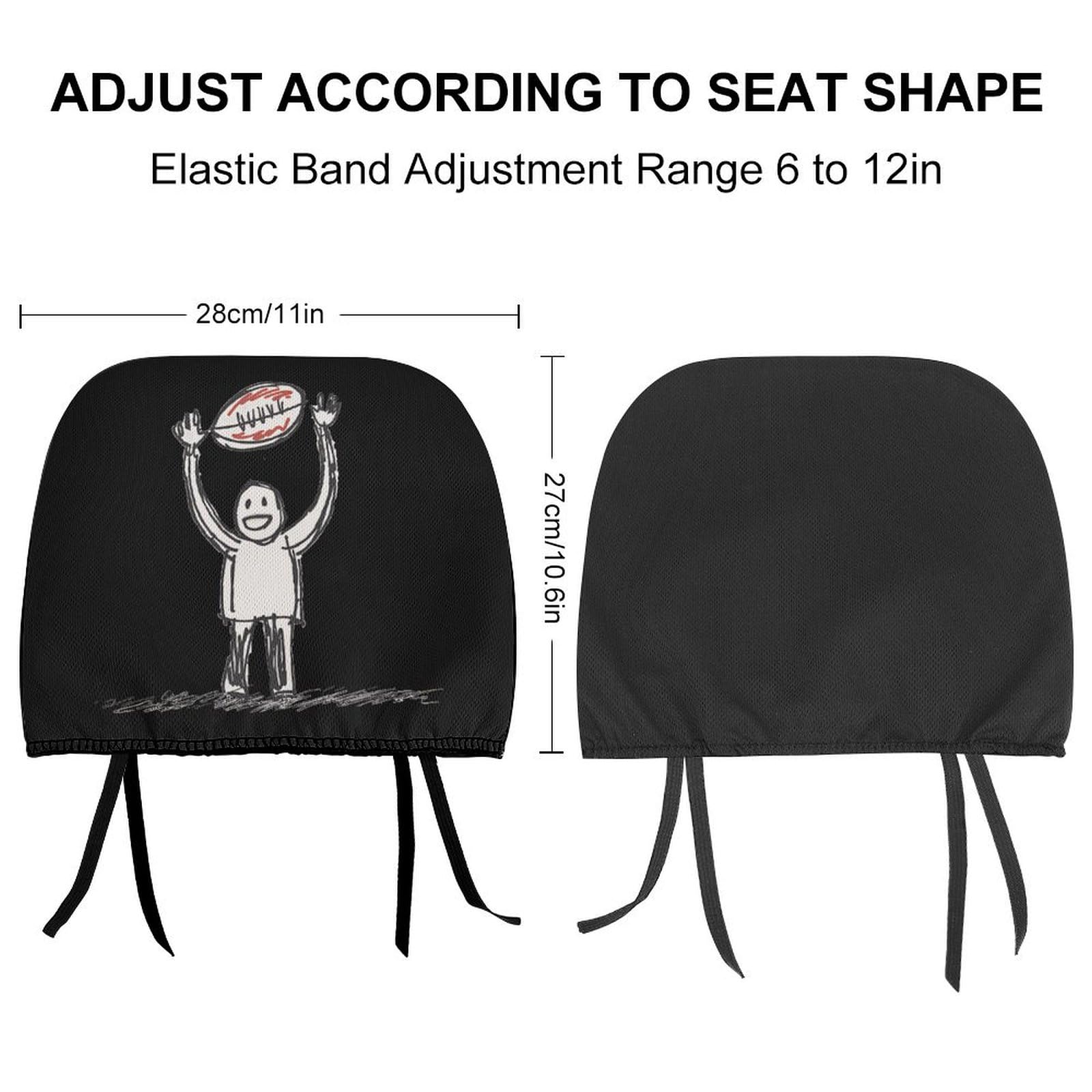 Universal Car Headrest Cover - Full Wrap Seat Protector for Football Fans - 1PC - Perfect for Road Trips & Game Day Car Decor
