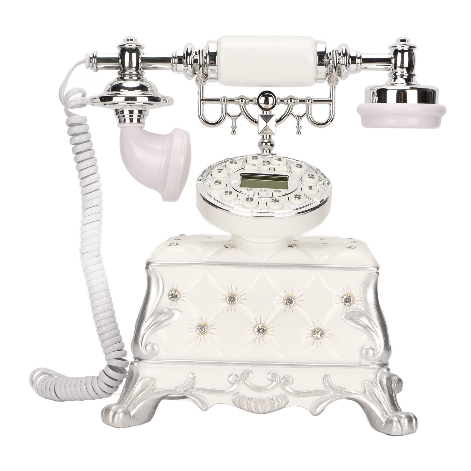 Garsentx Vintage Rotary Dial Telephone - Antique European Style Corded Desk Phone with LCD Display, Retro Handset for Home, Office & Hotel Decor - Perfect for Vintage Themed Rooms, Classic Décor & Nostalgic Gifts