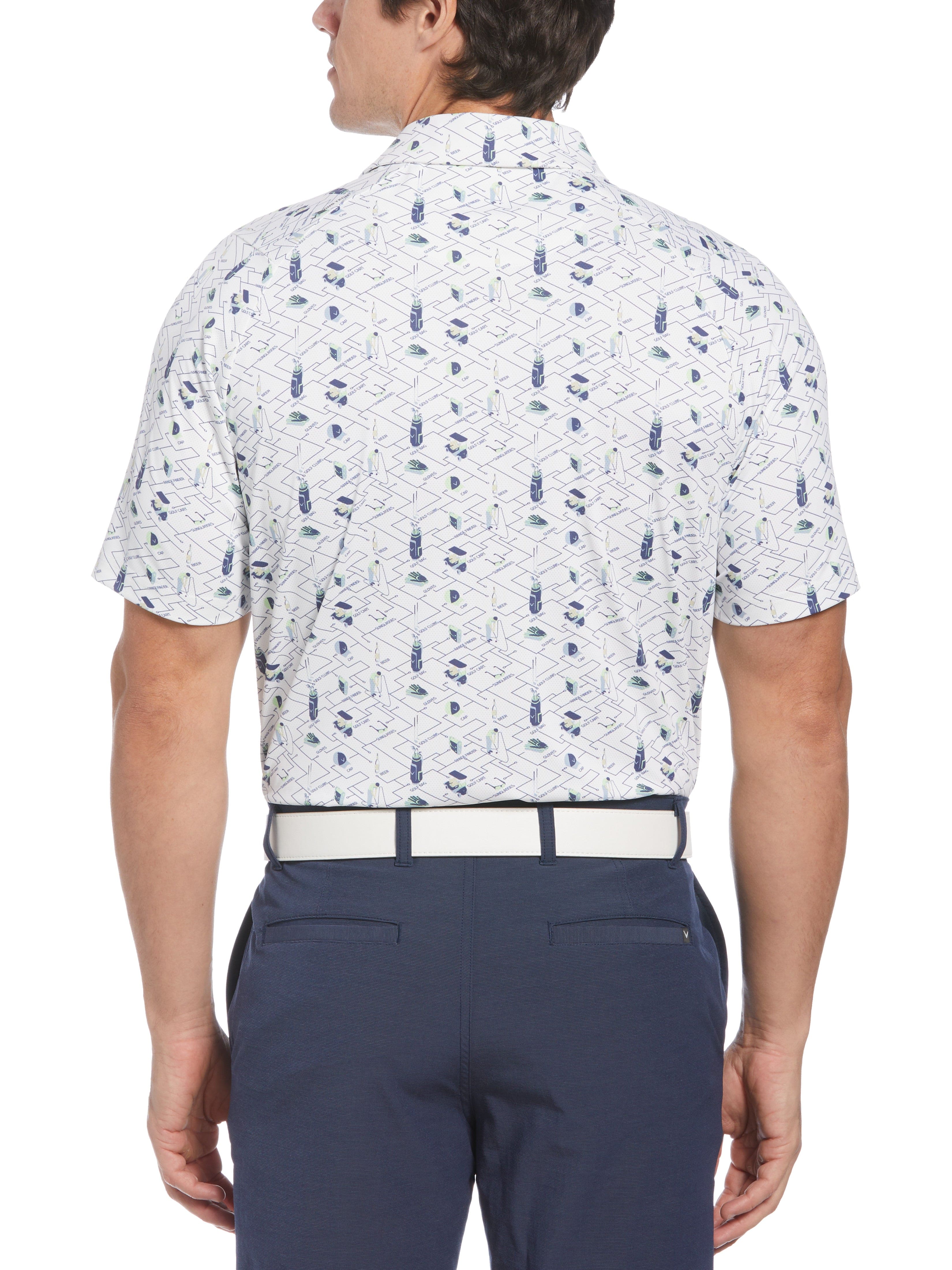 Men's Golf Polo Shirt with Stylish Print - Breathable & Comfortable for Golfing, Casual Wear & Outdoor Activities