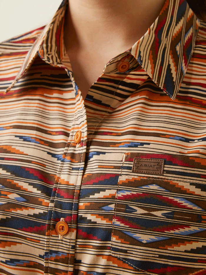 Ariat Women's Kirby Stretch Shirt - Sunset Saltillo Tan - Comfortable Western Shirt for Riding, Work & Casual Wear
