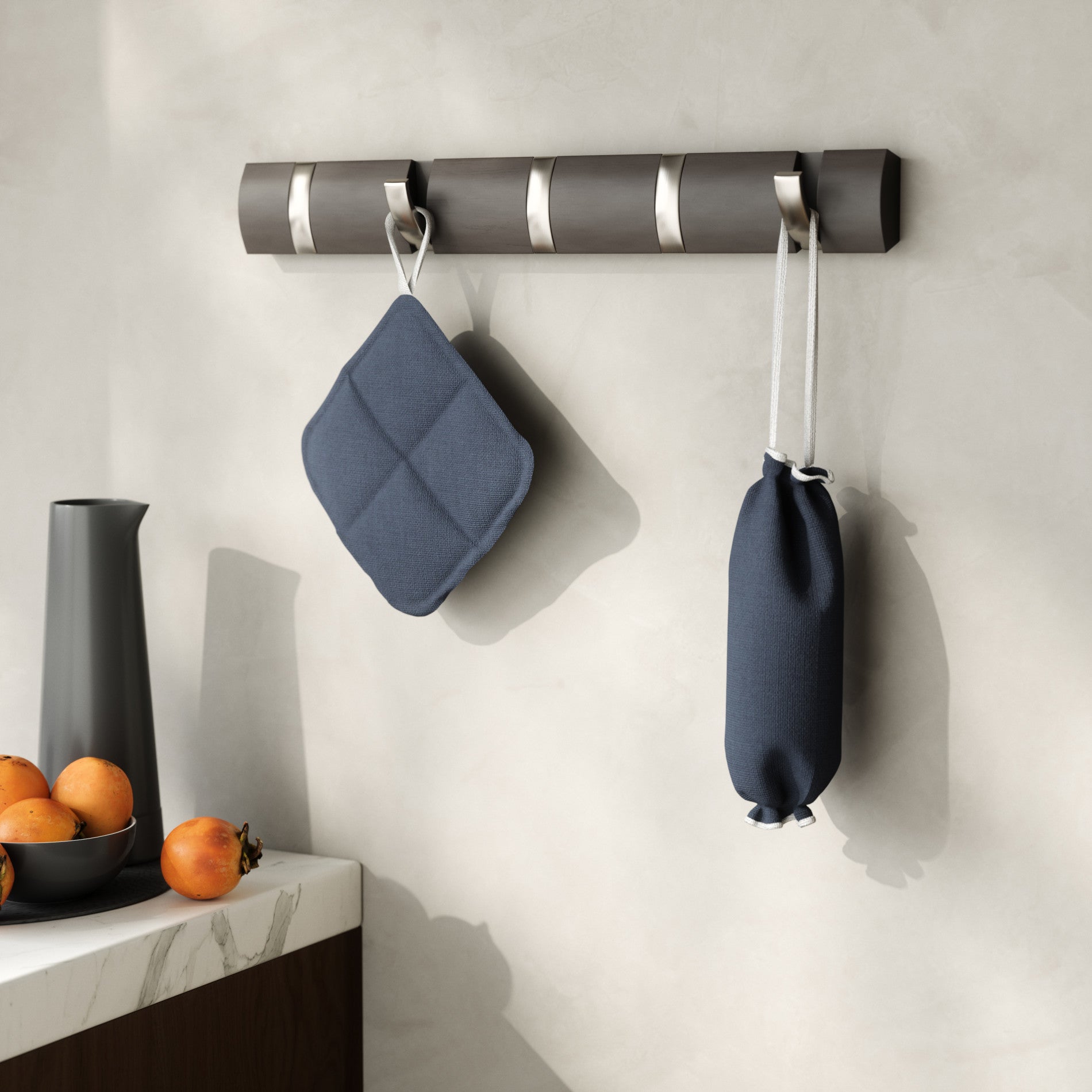 Flip 5 Wall Hook - Heavy Duty Adhesive Hooks for Hanging Decor, Keys & Towels - Perfect for Bathroom, Kitchen & Bedroom Organization