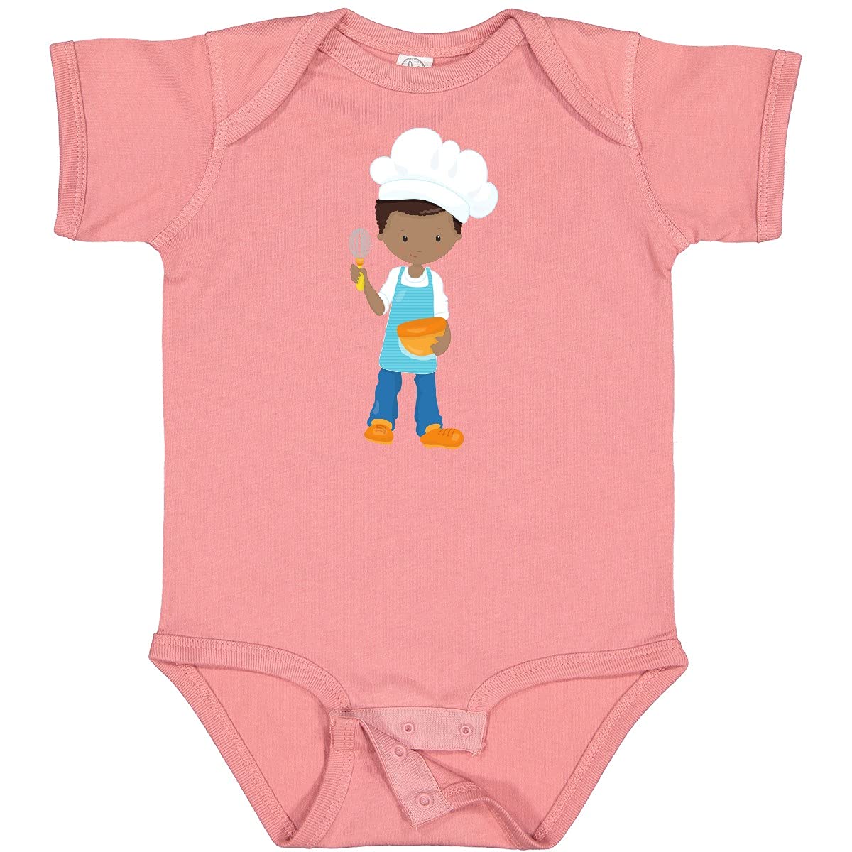 Inktastic African American Boy Baking Baker Pastry Chef Baby Bodysuit - Cute Outfit for Toddlers & Infants - Perfect for Baking Classes, Birthday Parties & Family Photos