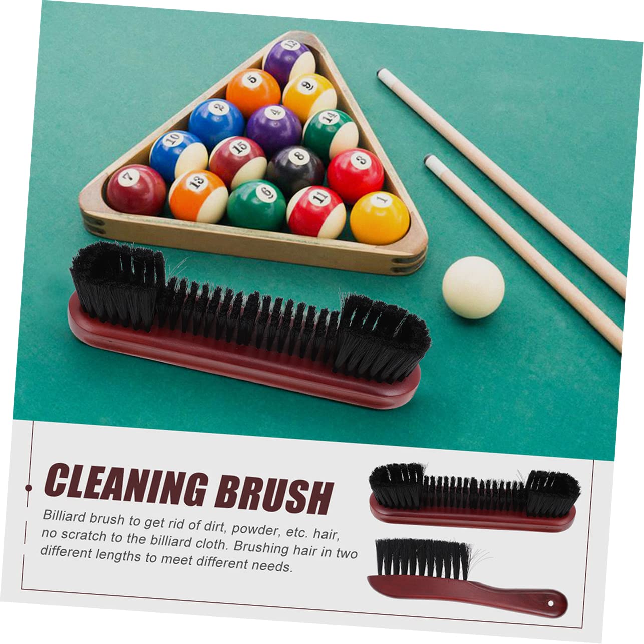 Premium Horsehair Pool Table Brush Set - 2-Piece Wooden Broom & Cleaning Tool for Billiard Accessories | Ideal for Home Game Rooms, Bars, and Professional Pool Halls