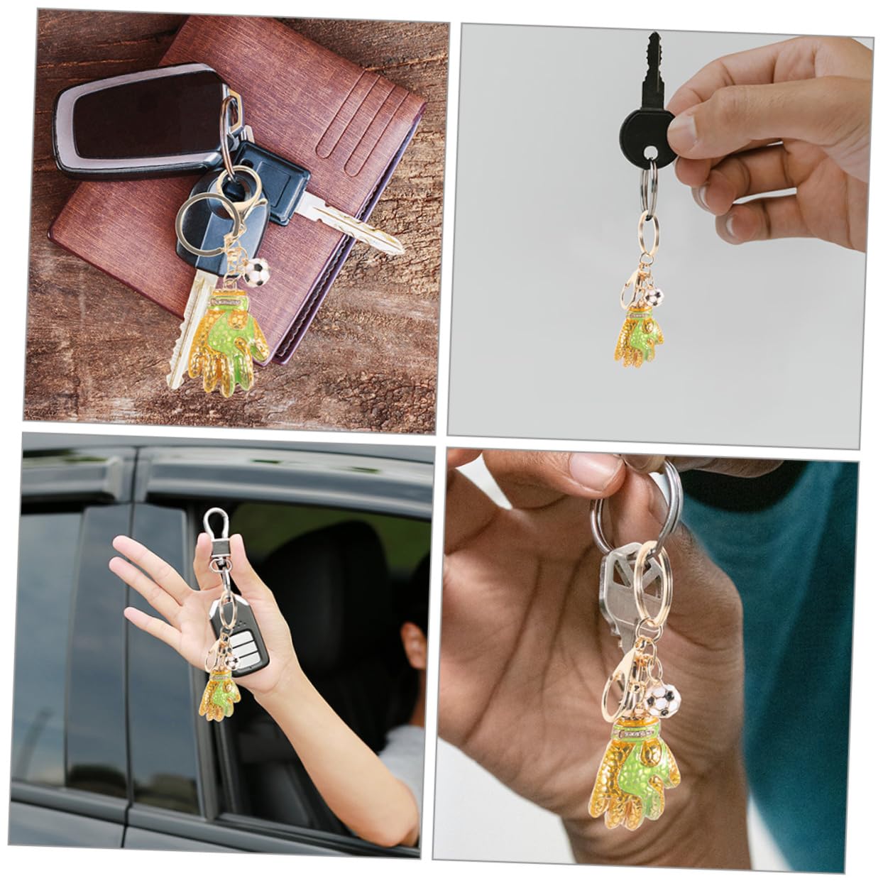 TOGEVAL 2 Pack Goalkeeper Gloves Keychain - Durable Metal Soccer Gift for Players & Fans - Perfect for Keys, Bags & Sports Enthusiast Gifts