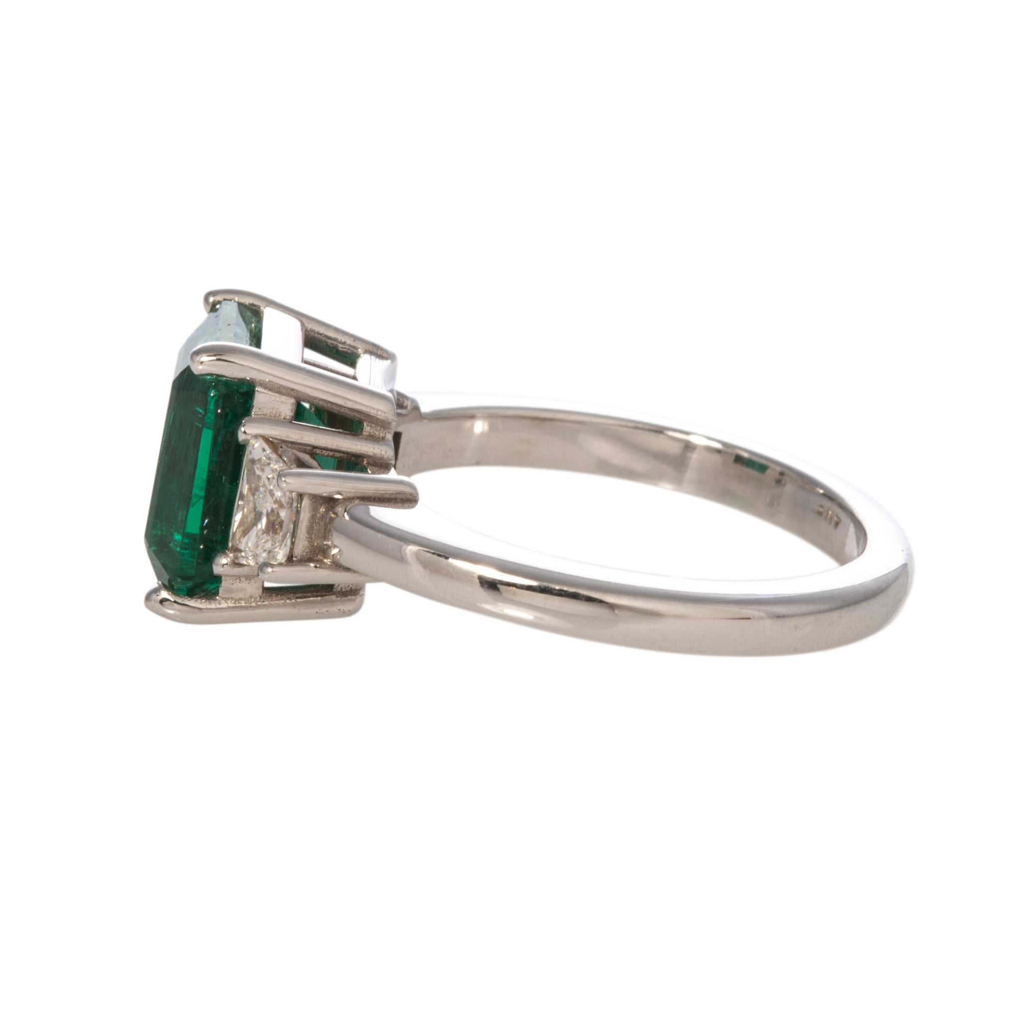 3.39ct Natural Emerald and Diamond Three Stone Engagement Ring in 18K Gold - Perfect for Wedding, Anniversary & Proposal Gifts