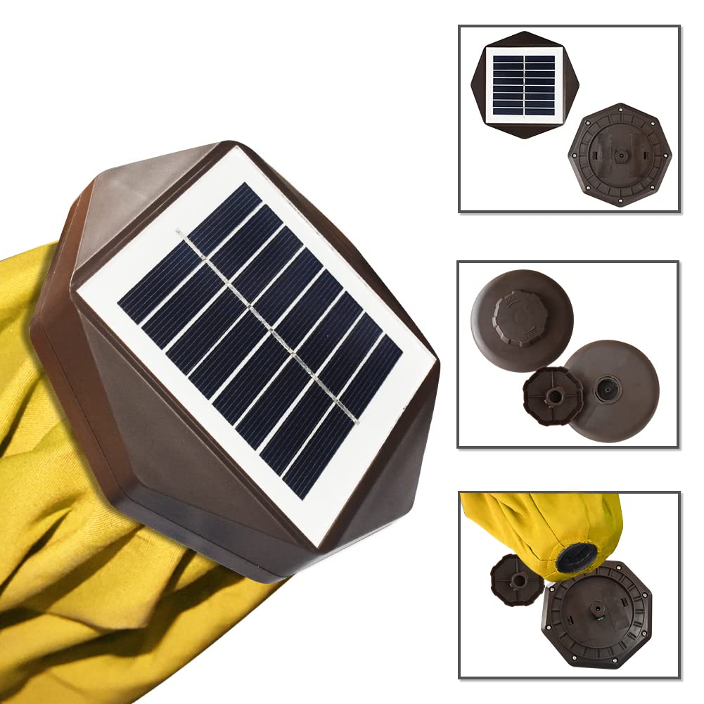EliteShade USA 10-Year Fade-Resistant 9ft Solar LED Patio Umbrella with 80 Lights - Outdoor Market Umbrella with Ventilation & Sunflower Yellow Design - Perfect for Backyard, Poolside, and Restaurant Outdoor Dining