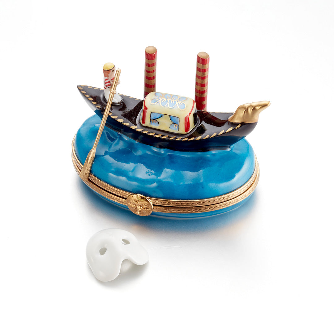 Venetian Gondola Limoges Box - Hand-Painted Italian Collectible Trinket Box - Perfect for Jewelry Storage & Home Decor