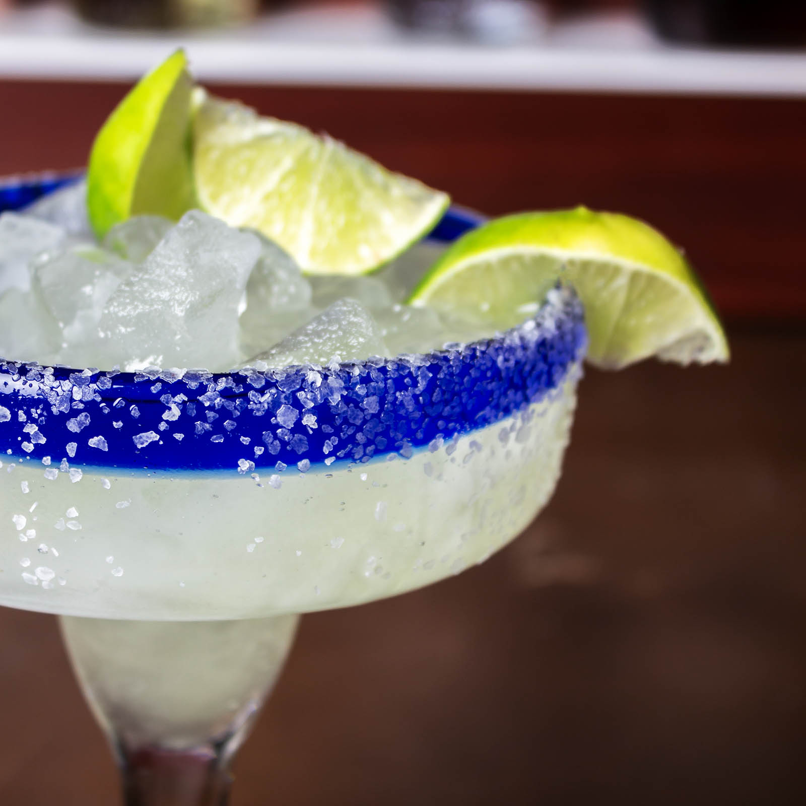 BarConic® 14 oz Blue Rim Margarita Glasses - Set of 4 Cocktail Glasses for Margaritas, Daiquiris & Frozen Drinks - Perfect for Parties, Bars & Home Entertaining