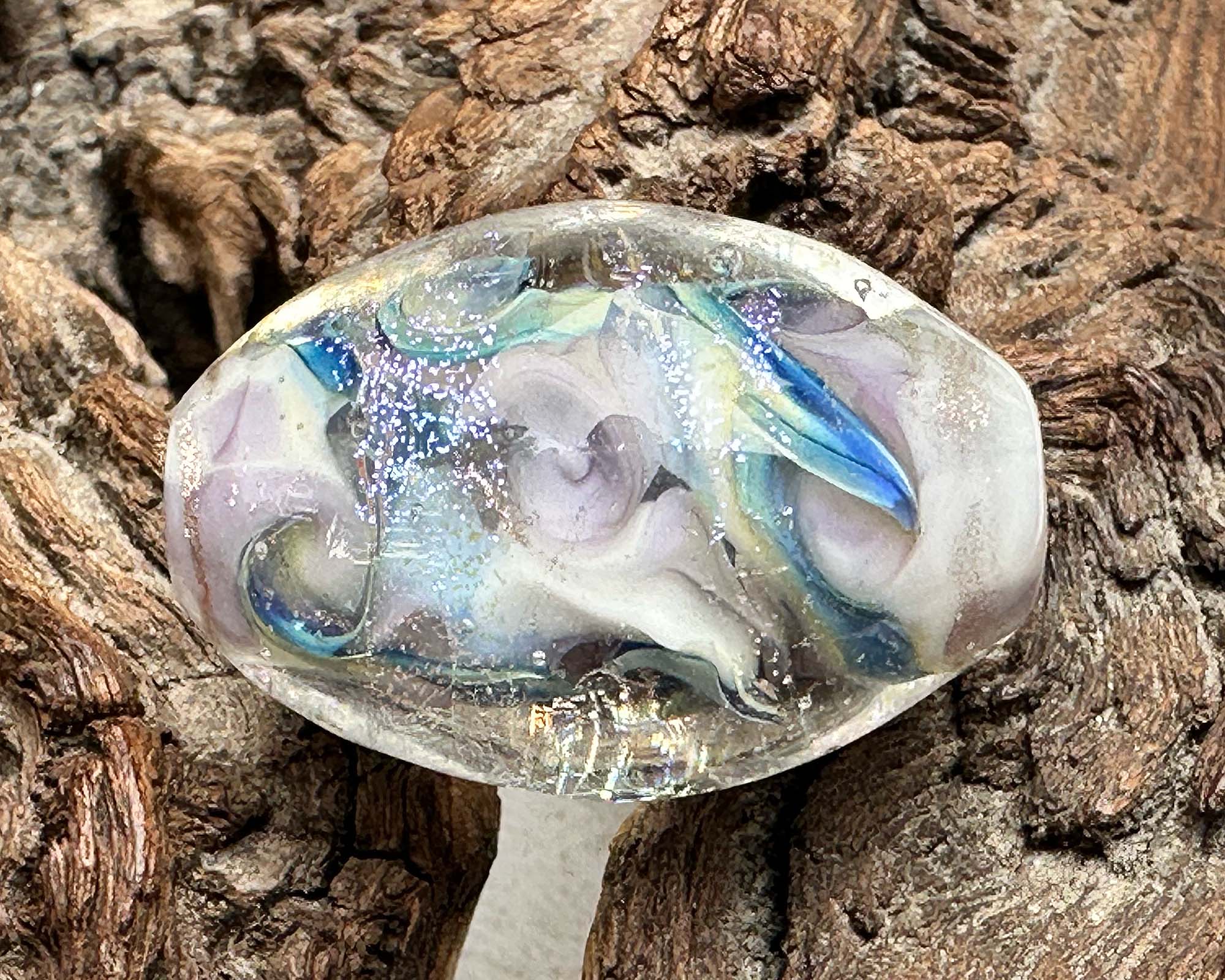 Tidal Mist Dichroic Glass Lampwork Focal Bead - Handmade Artisan Jewelry Bead for Necklace, Bracelet & DIY Craft Projects - Perfect for Beaders & Jewelry Makers