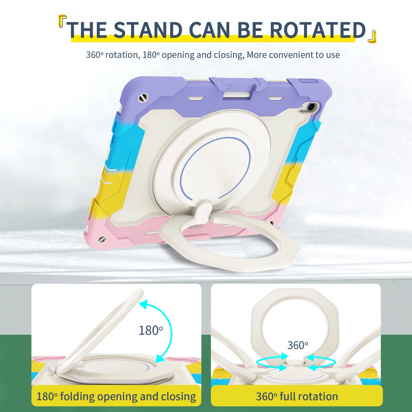 Kids iPad Air 6 13-inch 2024 Heavy Duty Rugged Shockproof Stand Case - Protective Cover for School, Travel & Outdoor Play