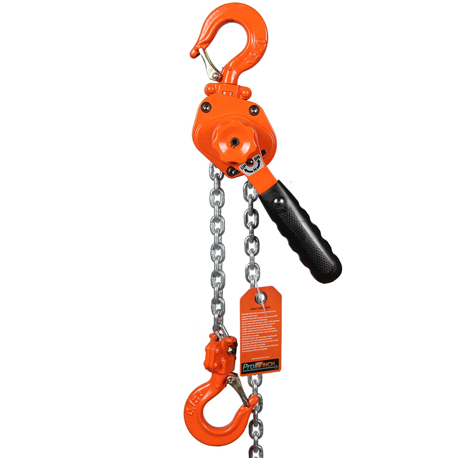 Prowinch 3/4 Ton Mini Lever Chain Hoist with 5 ft G100 Chain - Compact Lifting Solution for Garage, Workshop & Construction Sites
