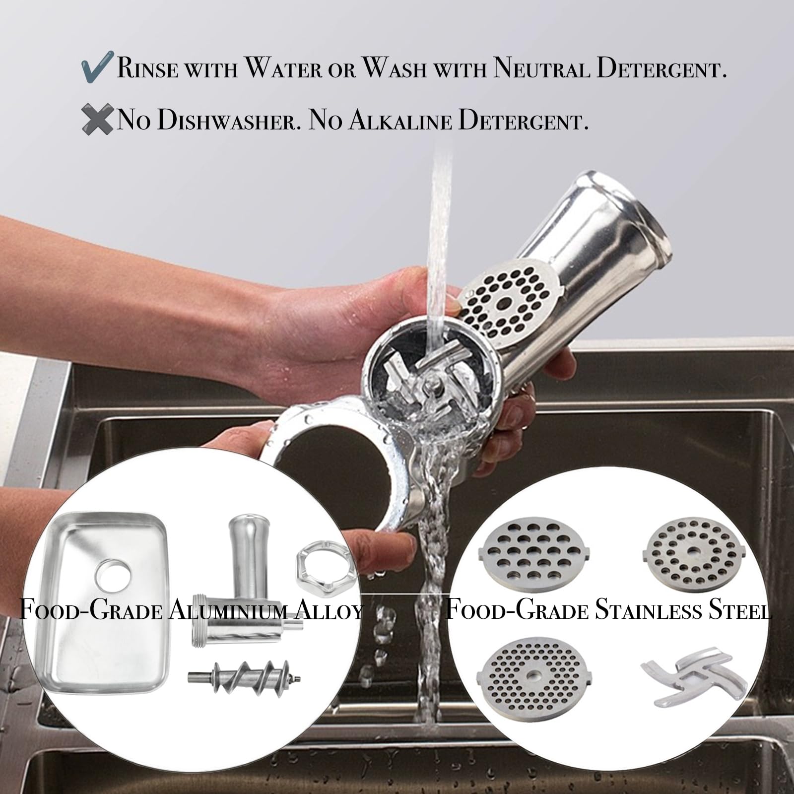 Sunmile SM-G33 1HP 800W Electric Meat Grinder - ETL Certified Stainless Steel Meat Mincer & Sausage Stuffer with Stainless Steel Blades & Plates - Perfect for Home Kitchen, Butcher Shop & Commercial Use