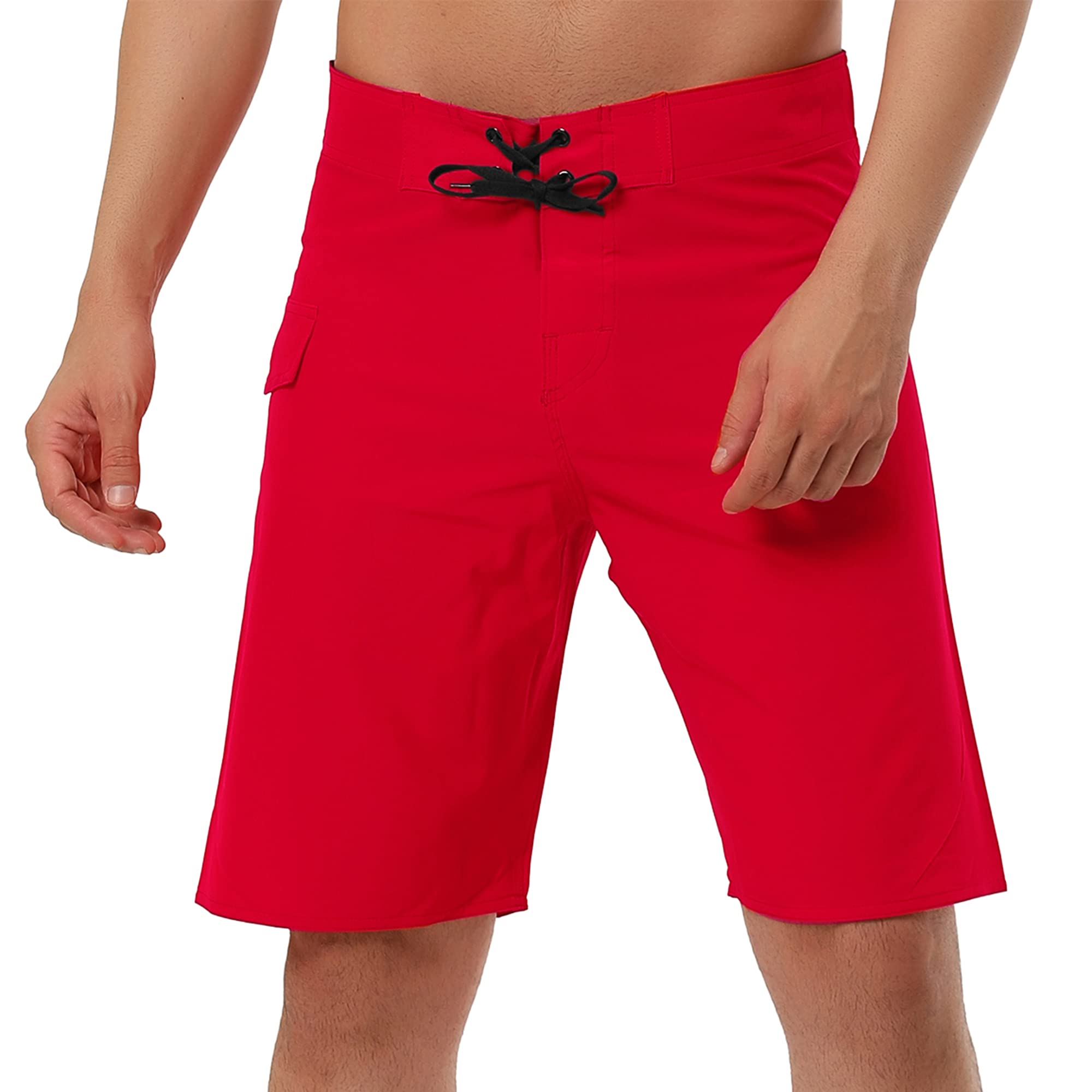 Lars Amadeus Men's Swim Trunks - Quick Dry Elastic Waist Swim Shorts with Drawstring for Beach, Pool & Surfing | Comfortable Solid Color Swimwear for Swimming, Vacation & Water Sports