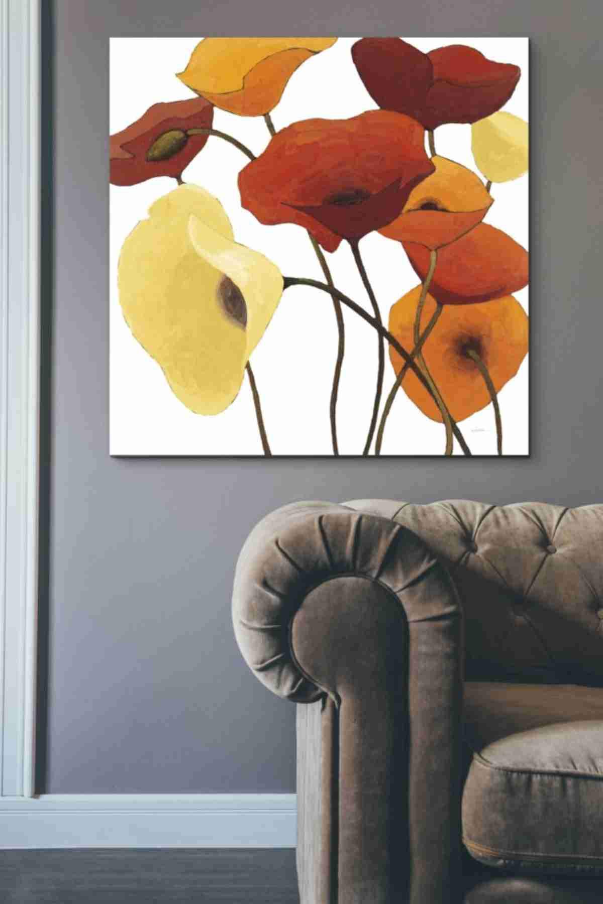 Shirley Novak 'Up One on White Yellow' Abstract Canvas Wall Art - 37x37 Inches Modern Home Decor for Living Room, Bedroom & Office