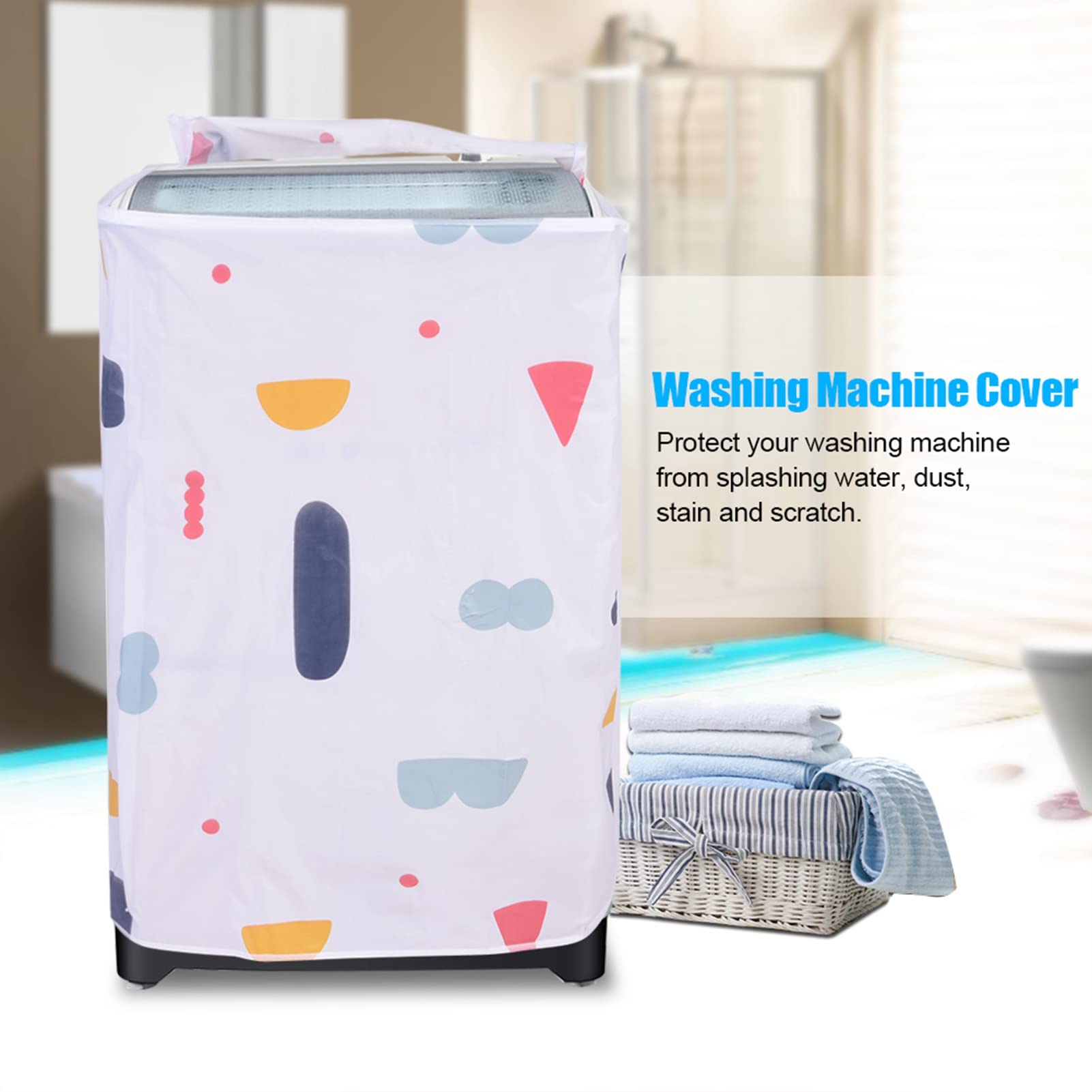 Top Load Washing Machine Cover - Waterproof & Durable Laundry Dryer Protector for Indoor & Outdoor Use - Perfect for Basement, Garage, or Patio Washing Machines