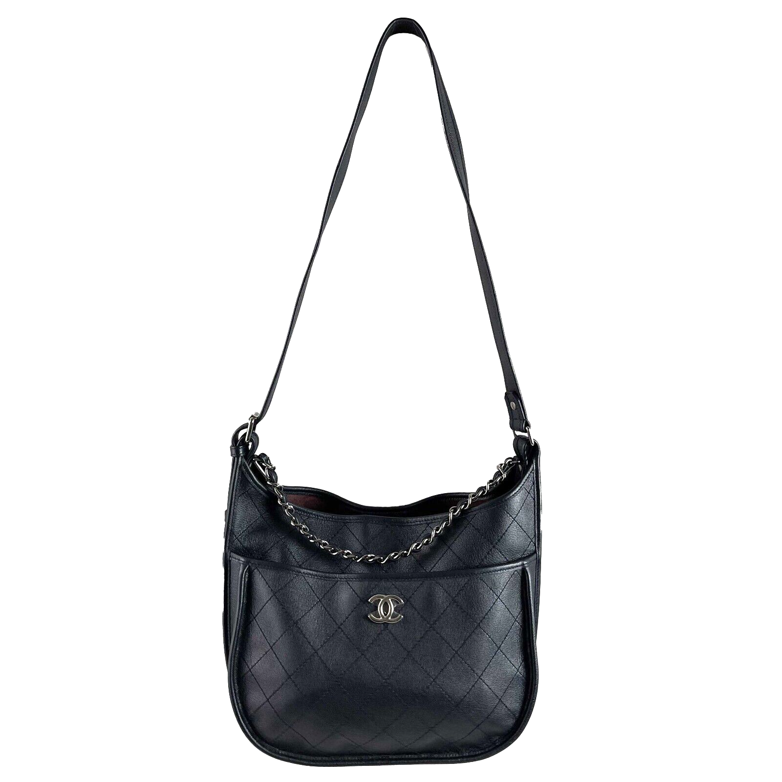 Chanel NEW Jungle Stroll Hobo Quilted Calfskin Medium Blue Crossbody Handbag for Women | Luxury Designer Shoulder Bag | Perfect for Casual Outings, Shopping & Date Night
