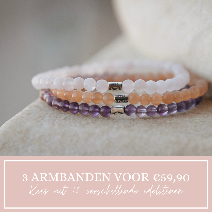 3-Piece Gemstone Bracelet Set - Natural Healing Stones for Women - Perfect for Meditation, Yoga & Spiritual Healing | Boho Chic Jewelry Gift Idea