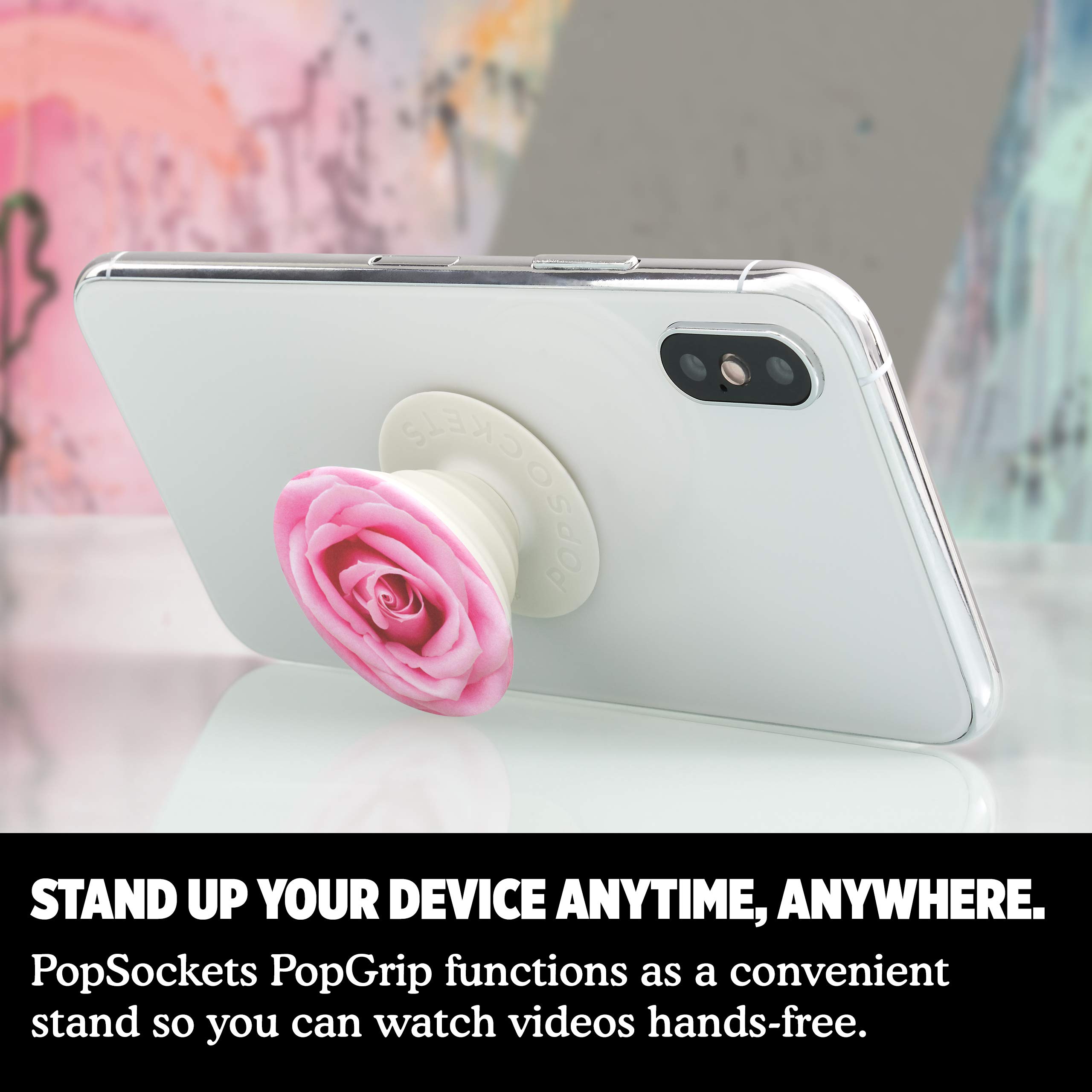 PopSockets Expanding Phone Grip with Kickstand - Floral Design (Rose All Day) for iPhone, Samsung & Smartphones | Perfect for Hands-Free Viewing, Selfies & Secure Grip