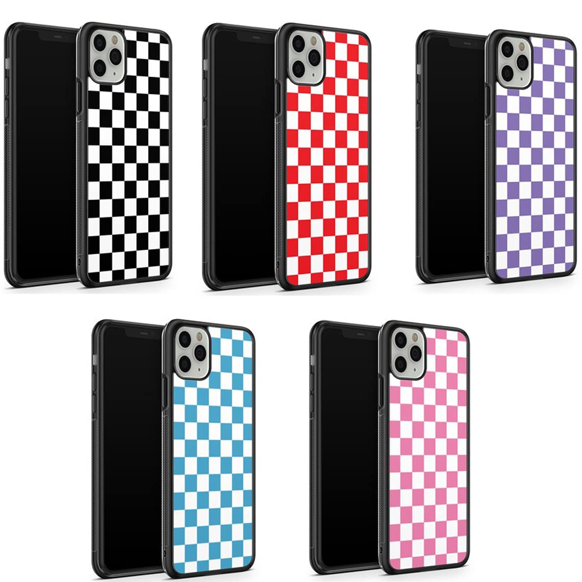 Checkerboard Phone Case for iPhone 11 Pro & 7 - Grid Lattice Plaid Tartan Damier Chessboard Design Protective Cover | Perfect for Daily Use, Travel, and Fashion Accessories