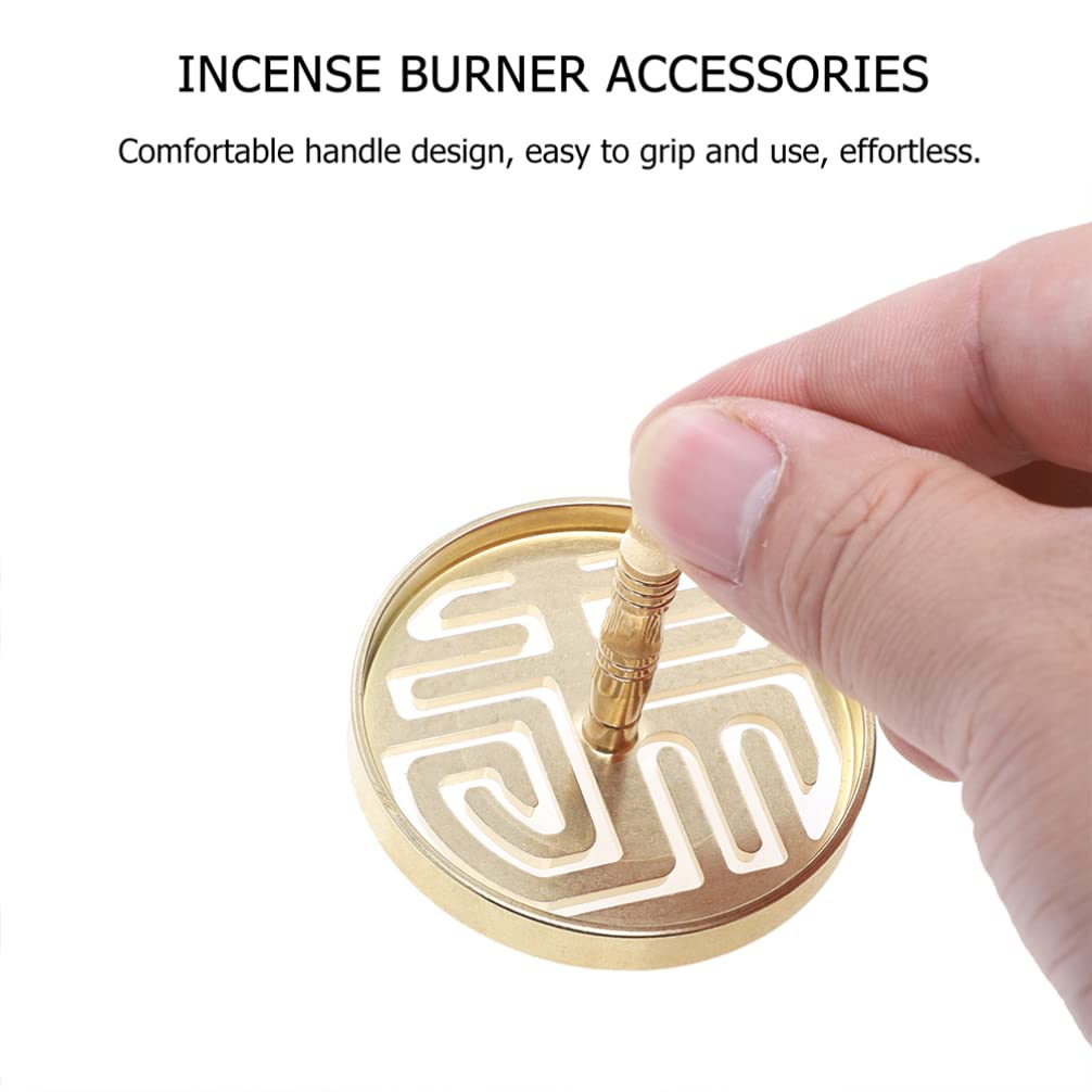 DOITOOL 2Pcs Brass Incense Press Mold & Ash Seal - DIY Incense Cone Making Kit for Home, Yoga, Meditation & Aromatherapy - Golden Incense Burner Accessories for Relaxation & Spiritual Practice