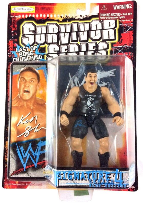 1999 WWF Jakks Pacific Signature Series 4 Blue Edition Ken Shamrock Action Figure - Collectible Wrestling Toy with Blue Signature - Perfect for WWE Memorabilia Collections & Wrestling Fan Displays