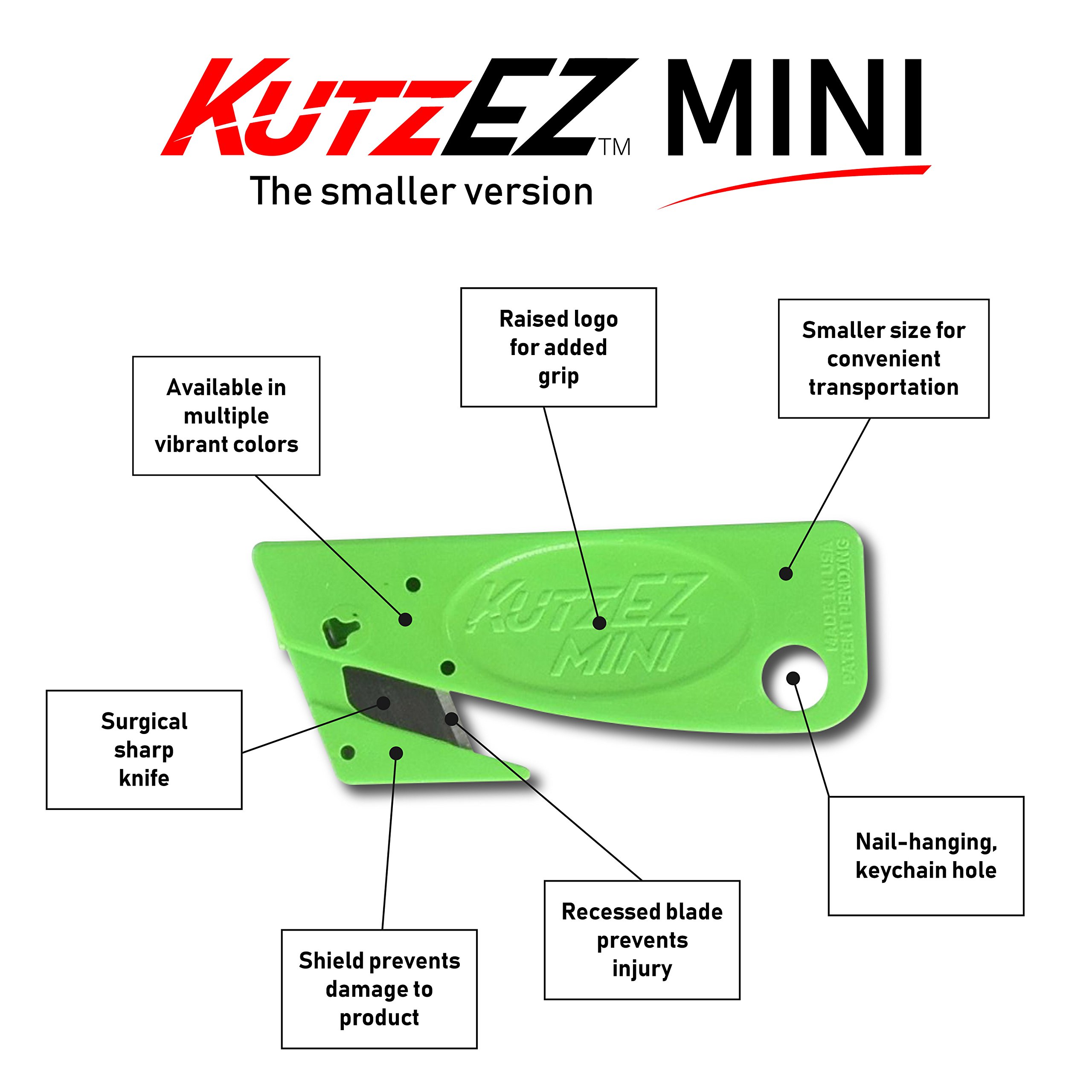 5-Pack Mini Utility Knives - Pink Retractable Box Cutters for Crafting, Shipping, DIY & Home Improvement Projects