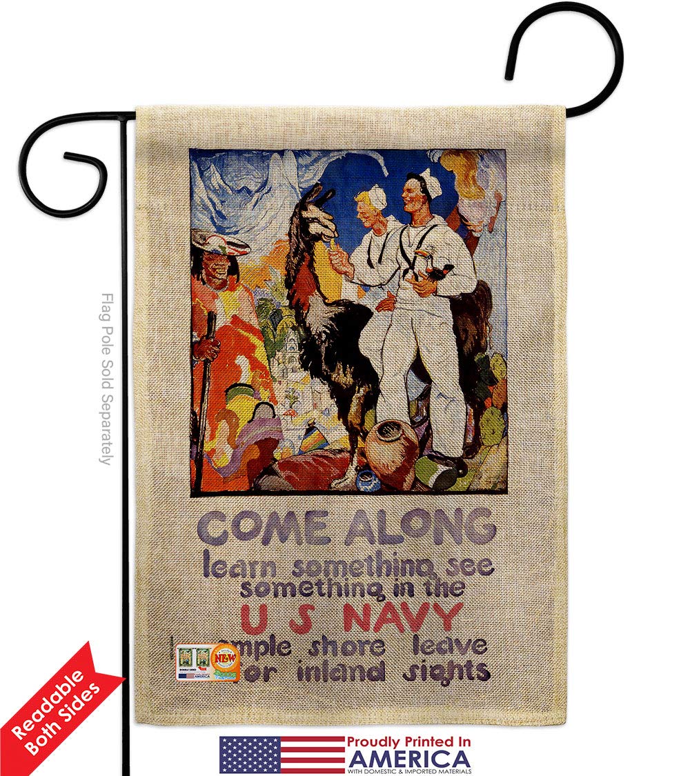 US Navy Seabee Garden Flag Kit - Double-Sided 28x40 Inch Burlap House Banner for Military Veterans & Armed Forces - Patriotic Yard Decoration Made in USA | Perfect for Memorial Day, Veterans Day & Front Porch Displays