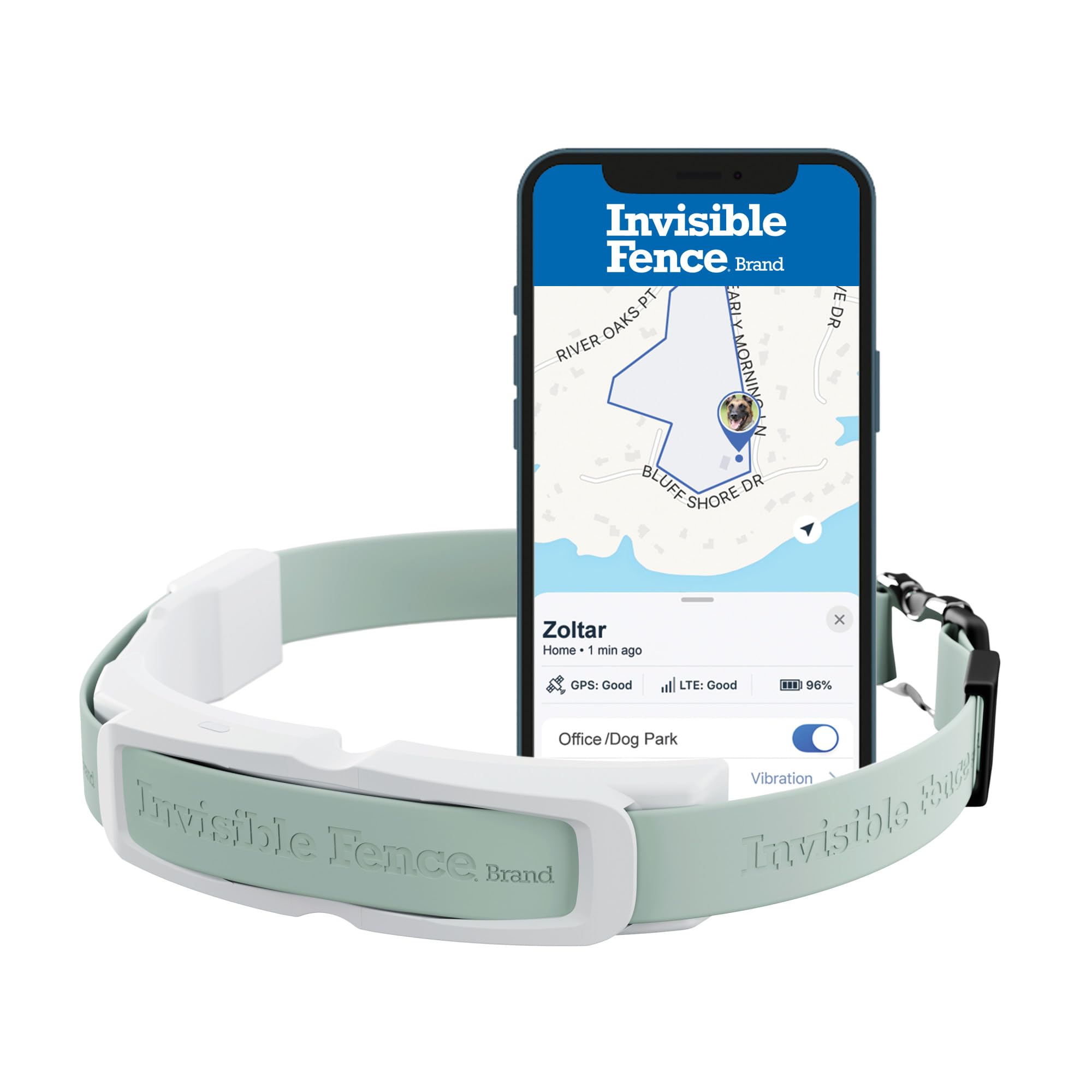 GPS Dog Fence & Tracking Collar - Wireless Electric Dog Fence System with 20 Customizable Boundaries, Waterproof GPS Tracker for Medium & Large Dogs (15