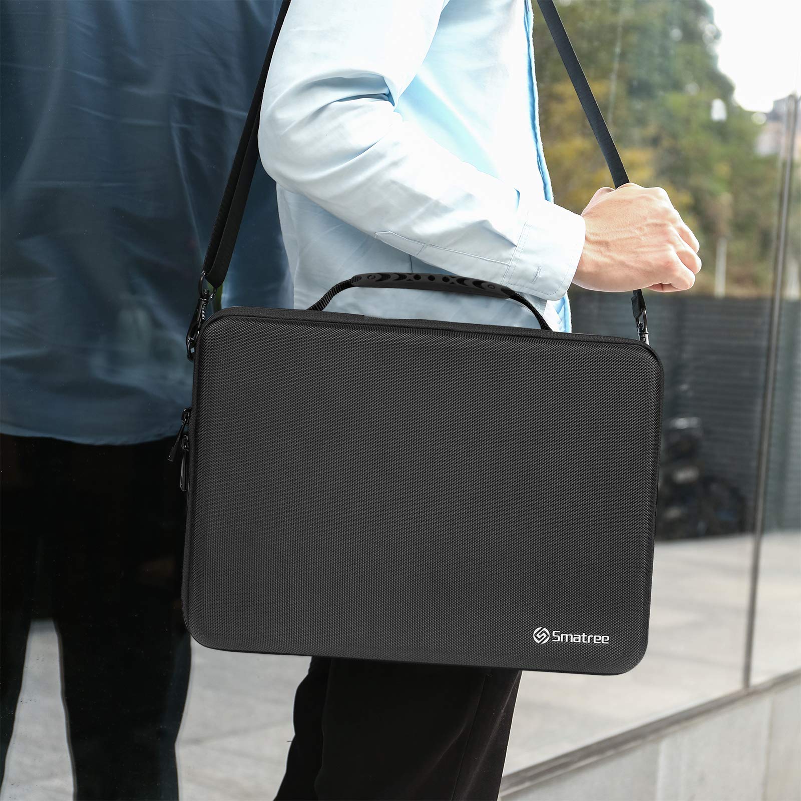 Smatree 13-14 Inch Laptop Shoulder Bag for MacBook Pro & Air - Durable Hard Shell Case with Accessory Compartment (UK/EU Power Plug Compatible) - Perfect for Business Travel, Commuting & College