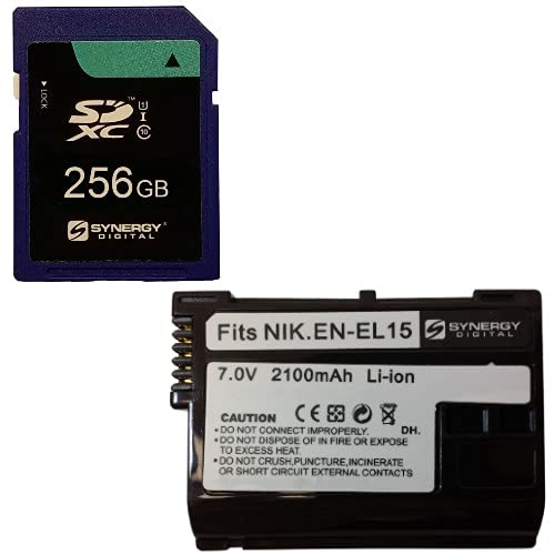 Nikon Z5 Camera Accessory Kit - SDENEL15 Battery & 256GB Card for Travel Photography
