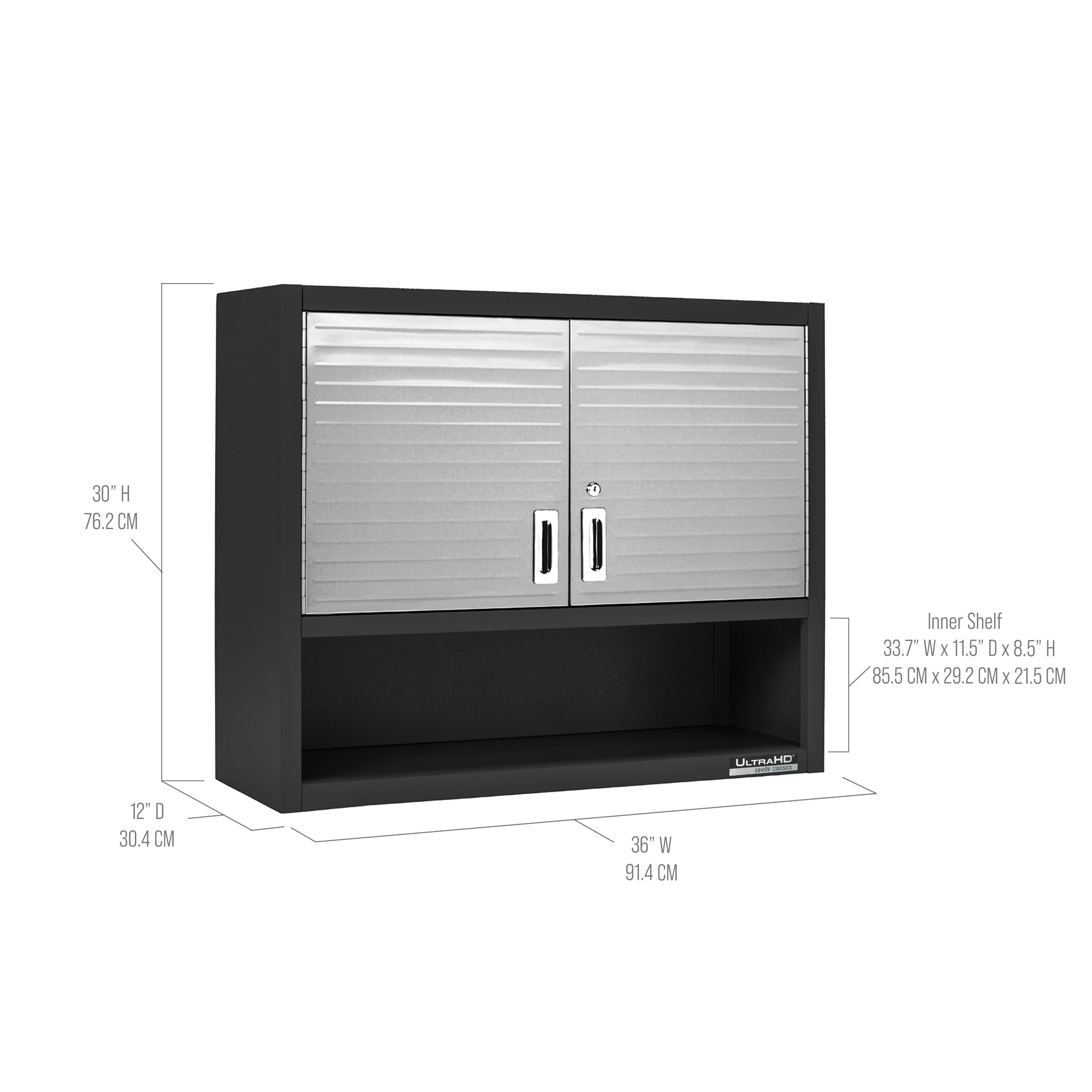 UltraHD® Double Door Wall Cabinet - Premium Storage Solution for Kitchen, Bathroom & Garage Organization - Perfect for Home & Office Use