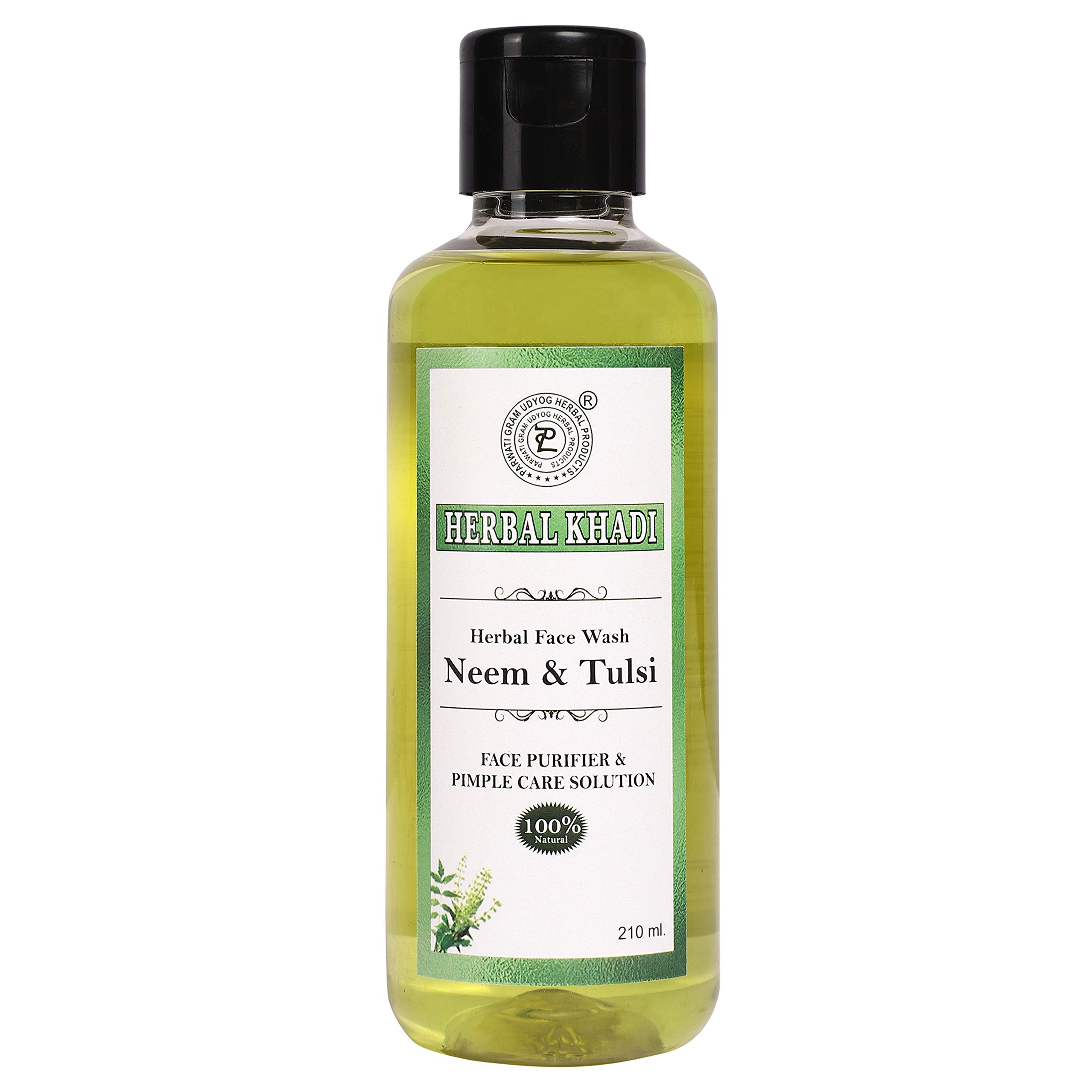 Khadi Herbal Neem Tulsi Face Wash - Ultra Skin Purification, Pimple Care & Antifungal Solution for Unclogging Pores (Pack of 2, 210ml) - Perfect for Daily Acne-Prone & Sensitive Skin Care Routine