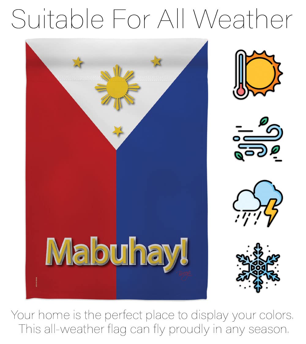 Philippines National Flag Set 28x40in w/Flagpole - Breeze Decor for Home & Garden