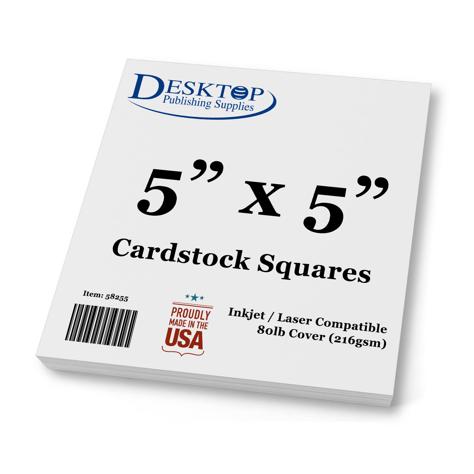 Premium White Cardstock Squares - 5