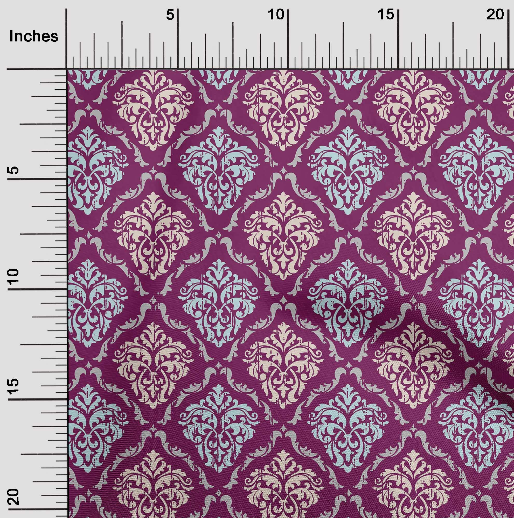 Premium Cotton Silk Blend Purple Suzani Fabric by The Yard - 42 Inch Wide for DIY Clothing, Home Decor & Sewing Projects | Perfect for Dresses, Curtains & Crafting