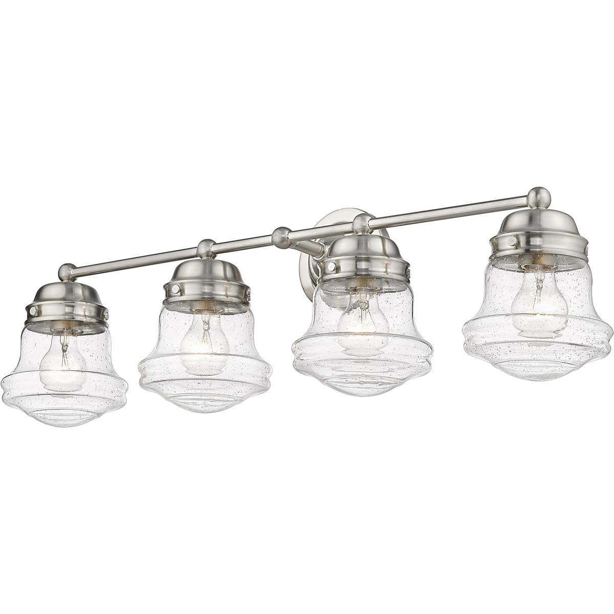 Z-Lite 4-Light Bathroom Vanity Light Fixture 736-4V-BN - Modern Lighting for Bathroom, Powder Room & Dressing Area