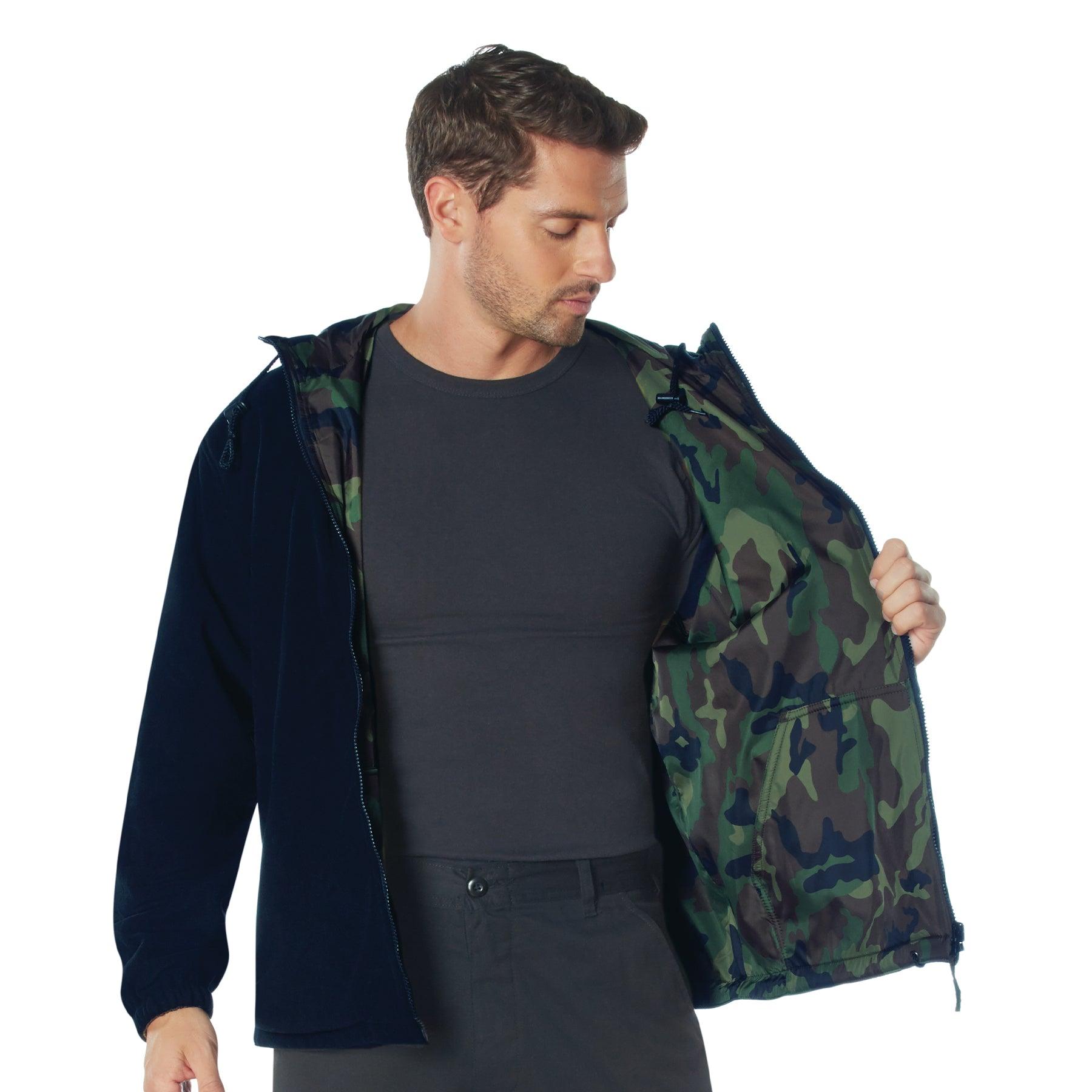 Rothco Reversible Hooded Lined Jacket for Men & Women - Water-Resistant Outdoor Wear for Hiking, Camping & Casual Style